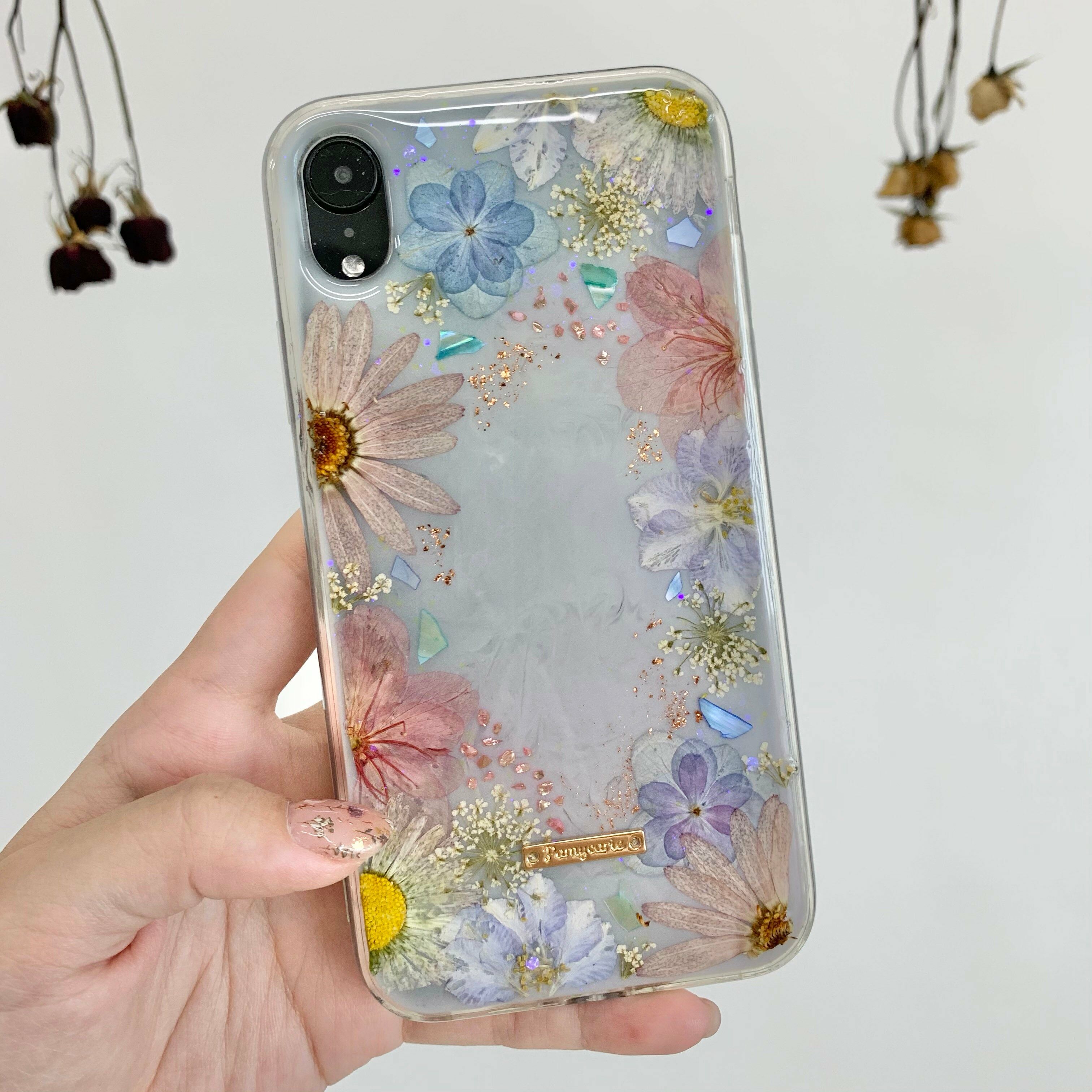 Sakura, Daisy & Hydrangea Seashell Resin Phone Case
