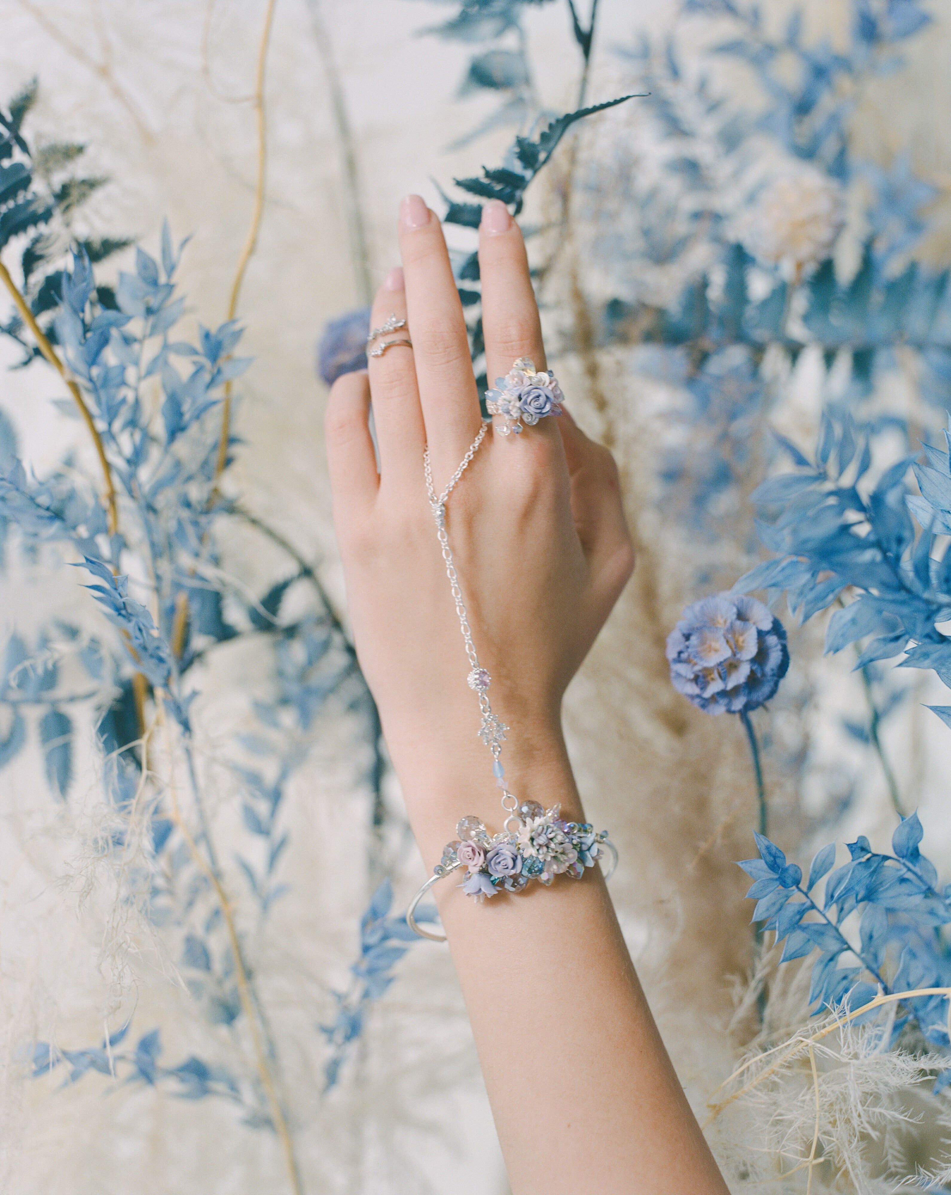 Tears of Glacier Matt Poppy S925 2-way Slave Bangle