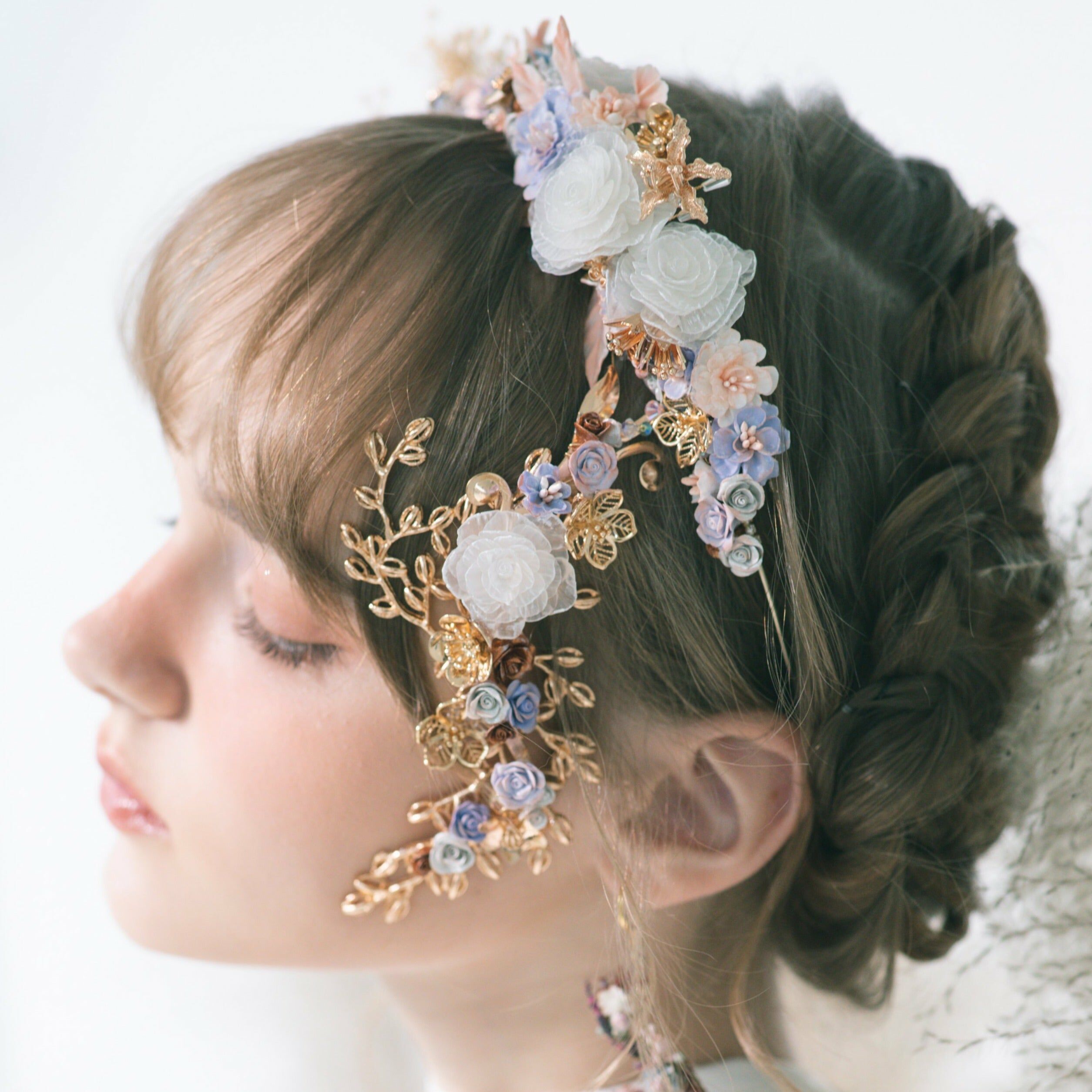Crystal Roses Bridal Flower Tiara