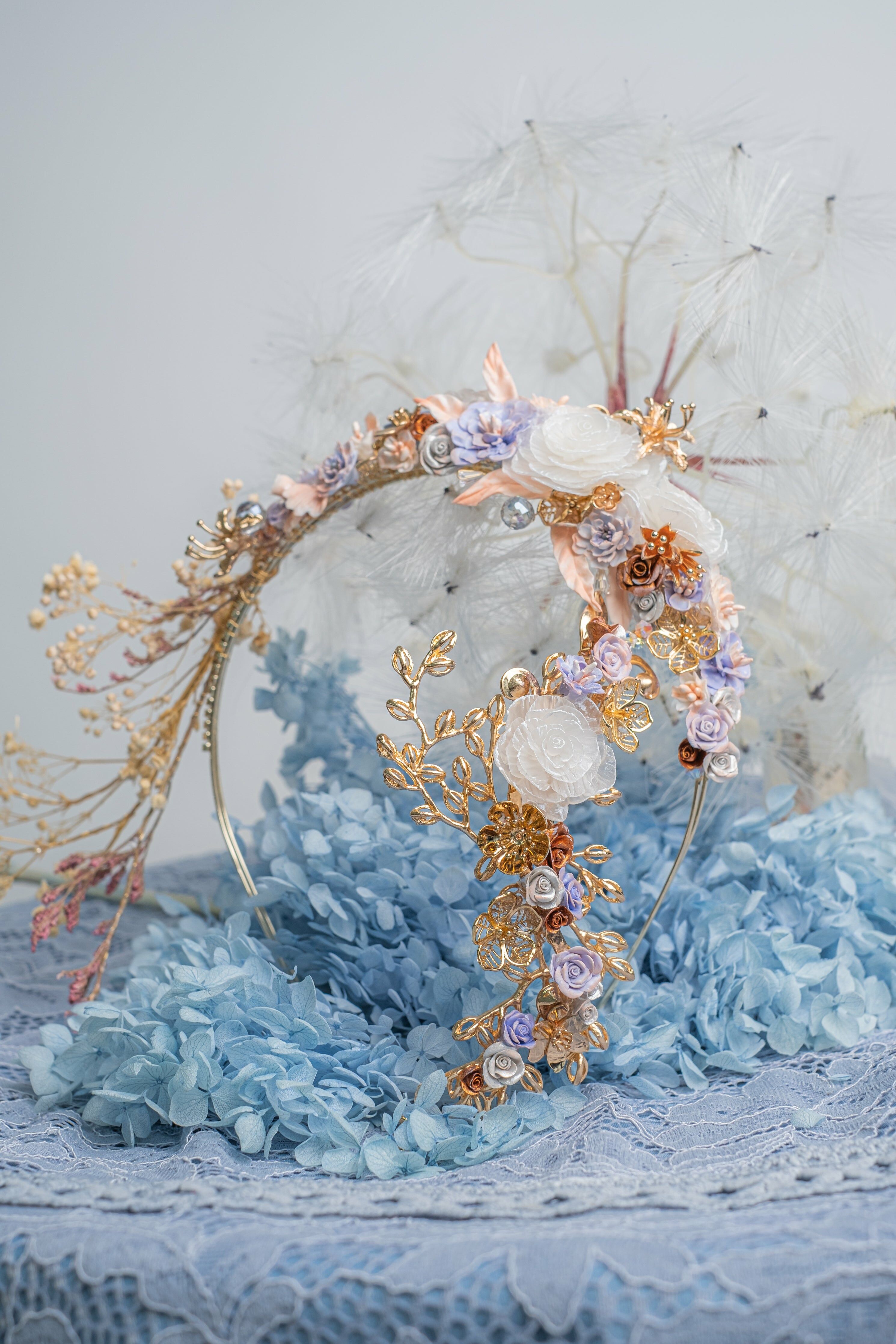 Crystal Roses Bridal Flower Tiara