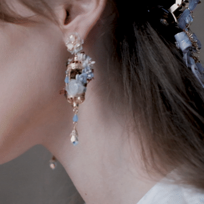 Cupid's Rose Bird Cage S925 Earring and Ear Pin