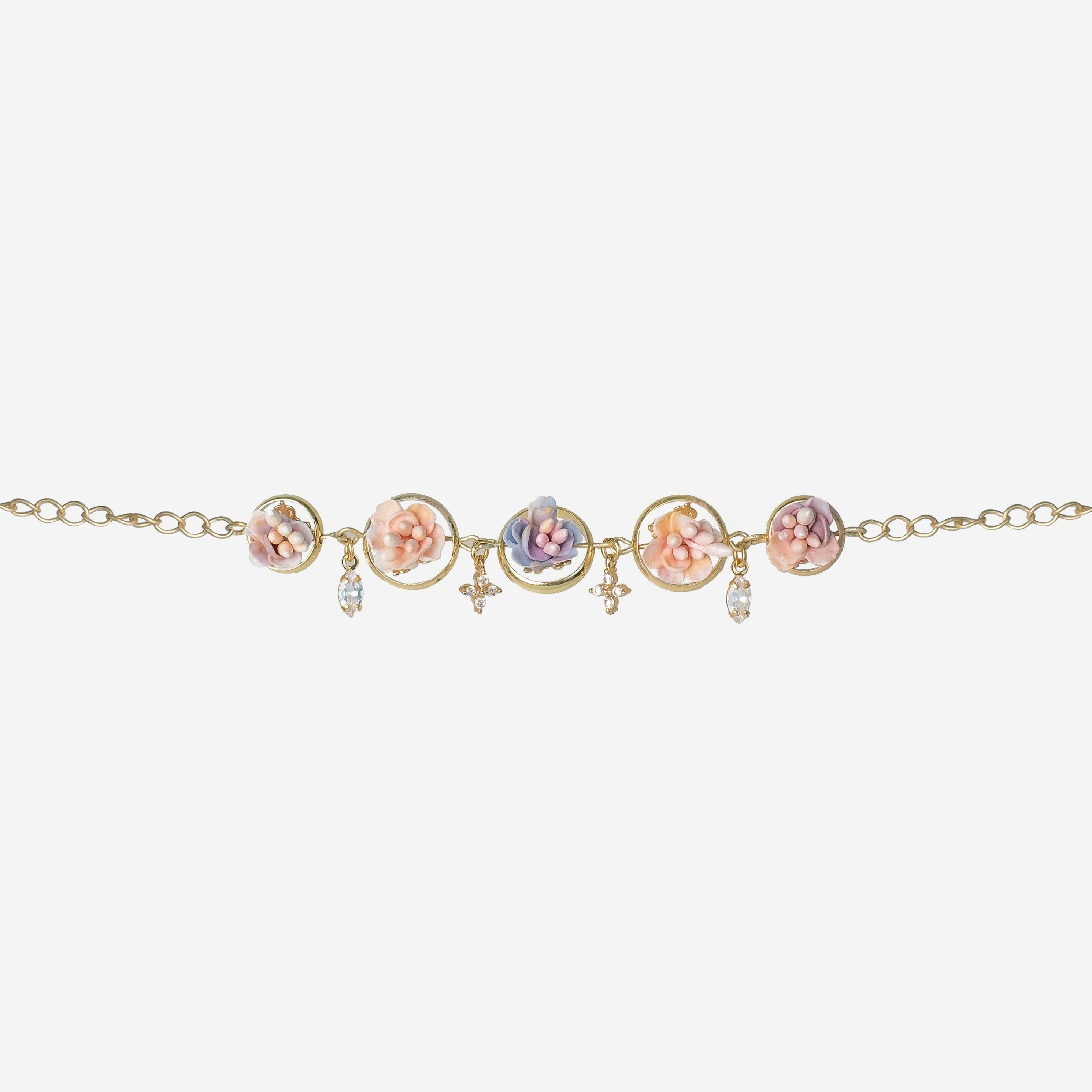 Frosty Flower Matt Motif S925 Bracelet