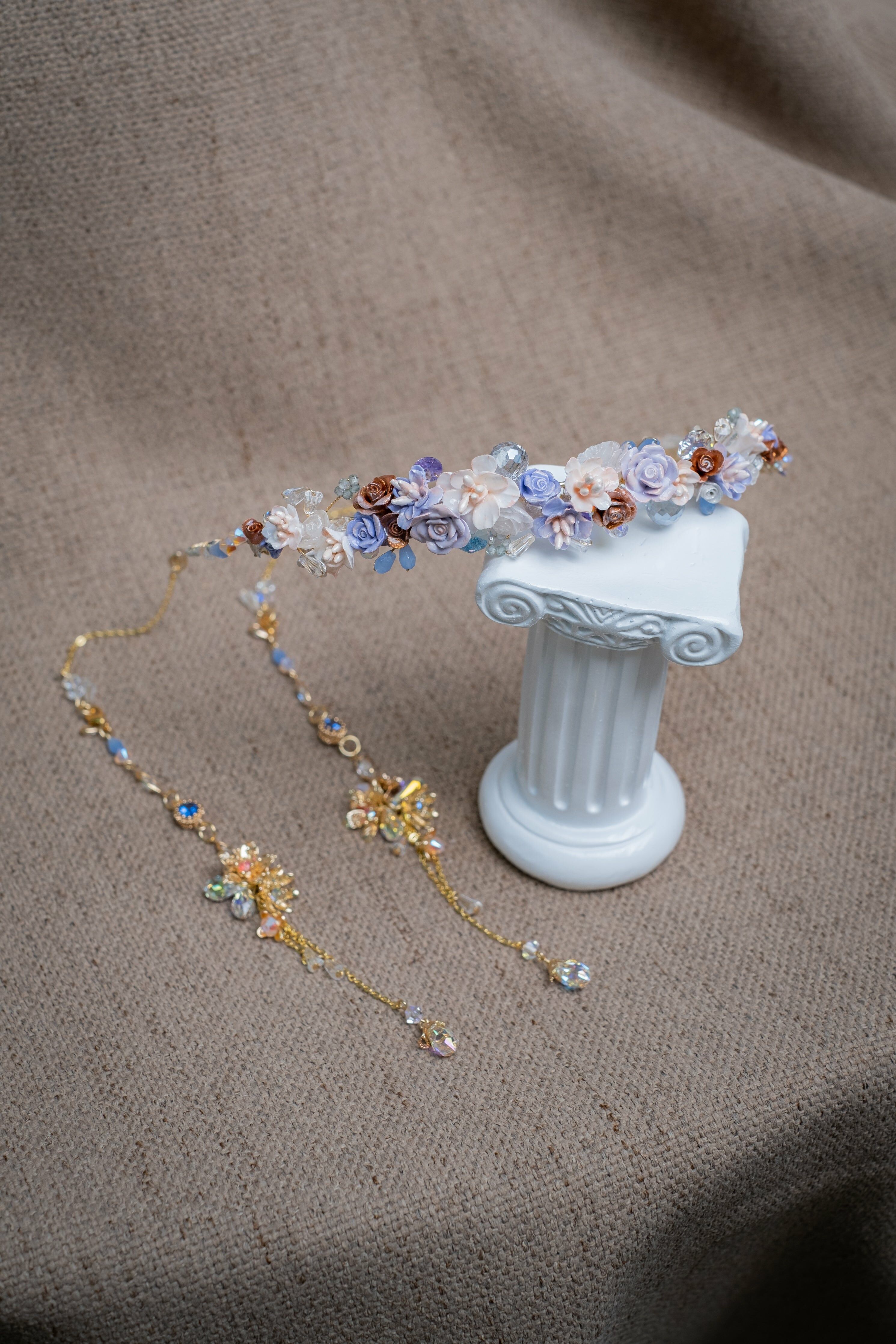 Eden's Roses Flowery Headband with Pendant Set