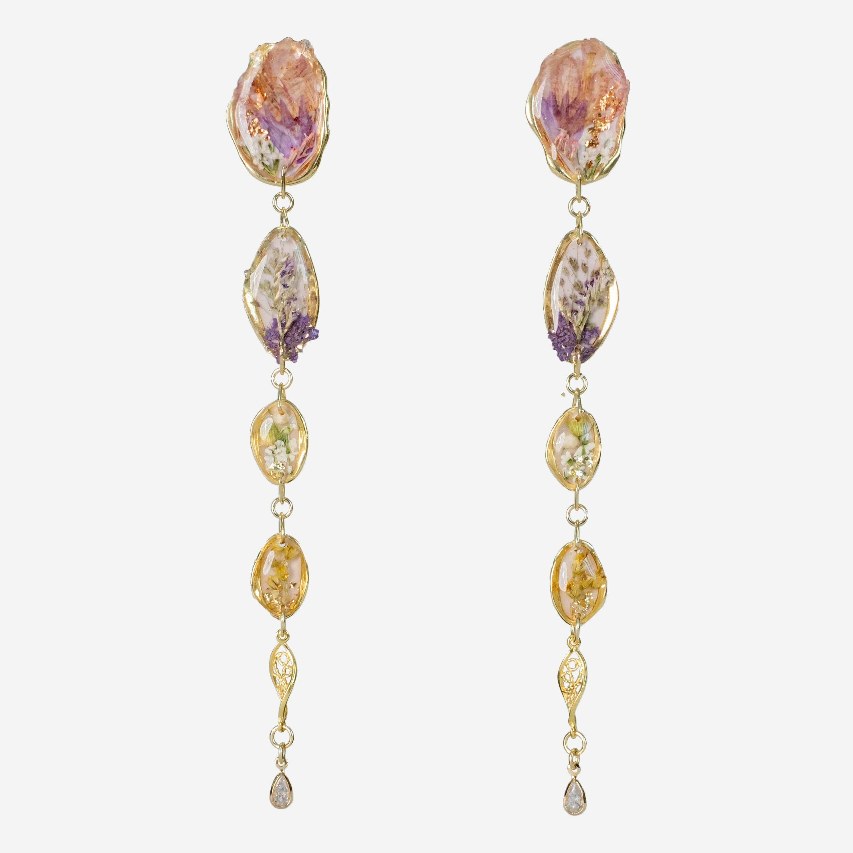 Winter Dew Oshibana Pendant S925 Earrings