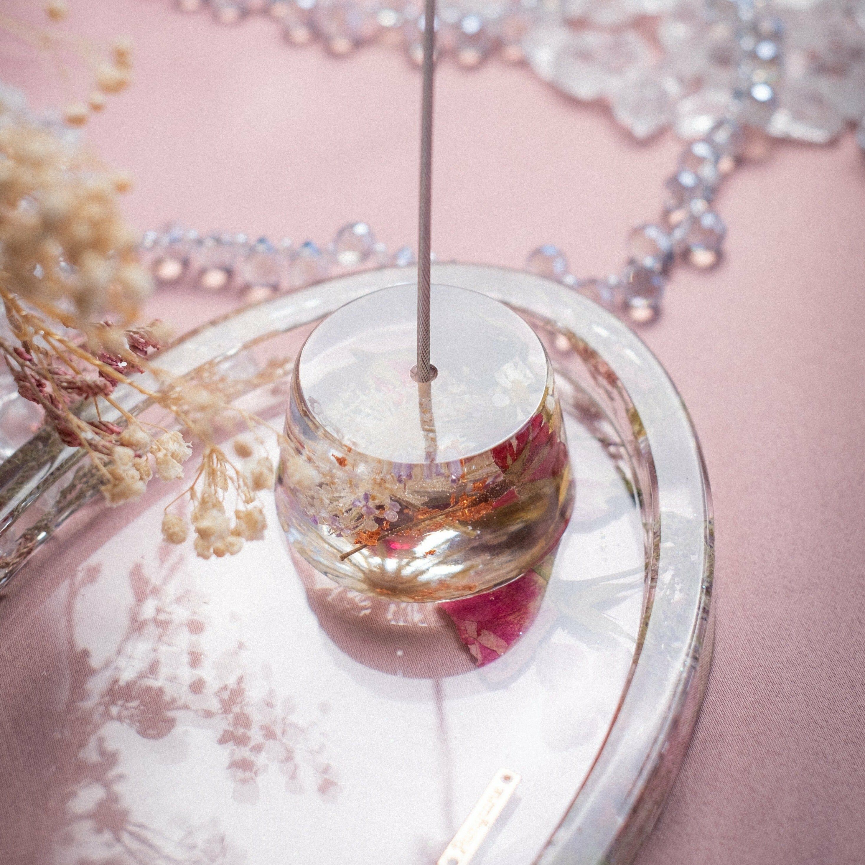 Peace of Mind Oshibana Incense Holder with Saucer