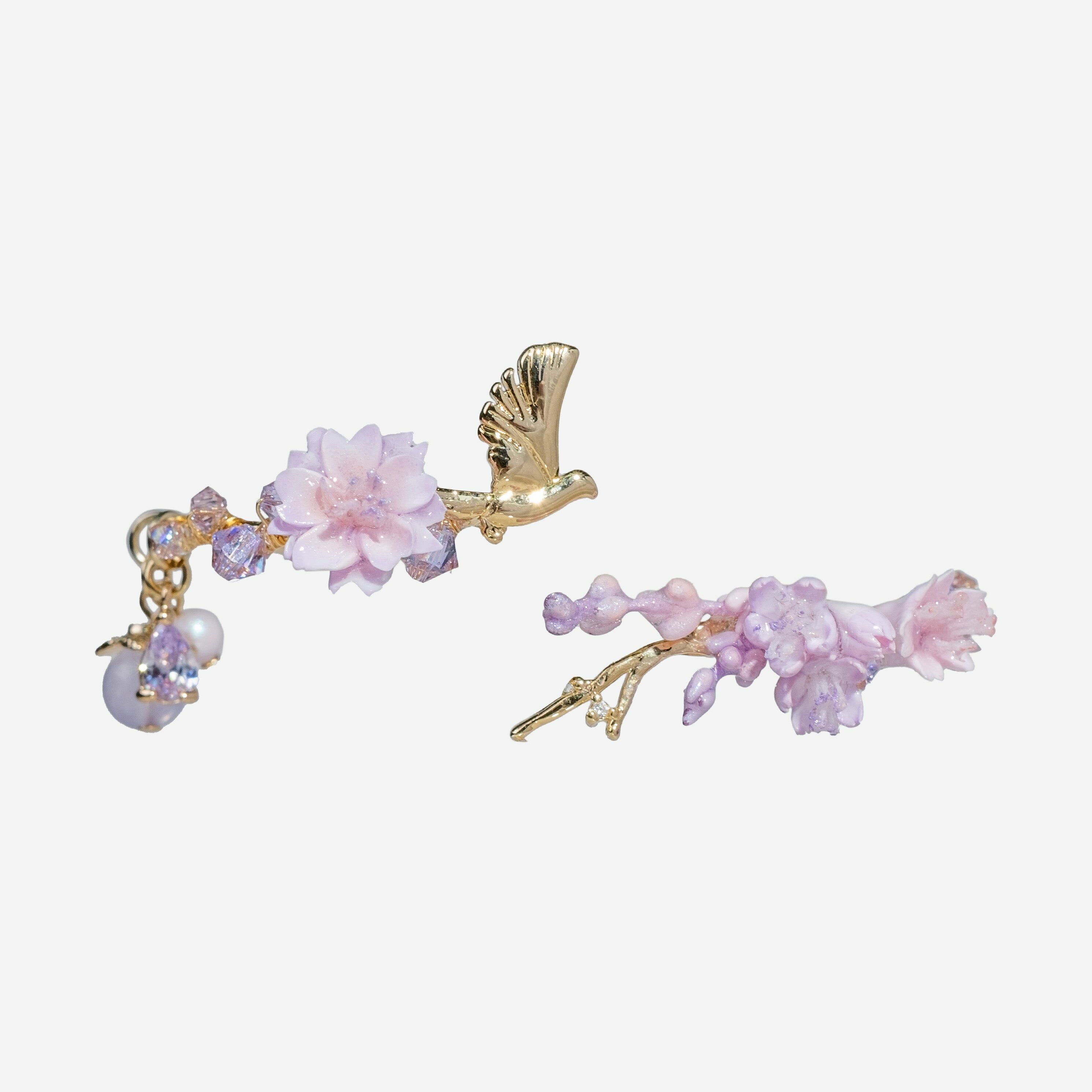 Forest Bathing Sakura Branches with Lavender Bangle