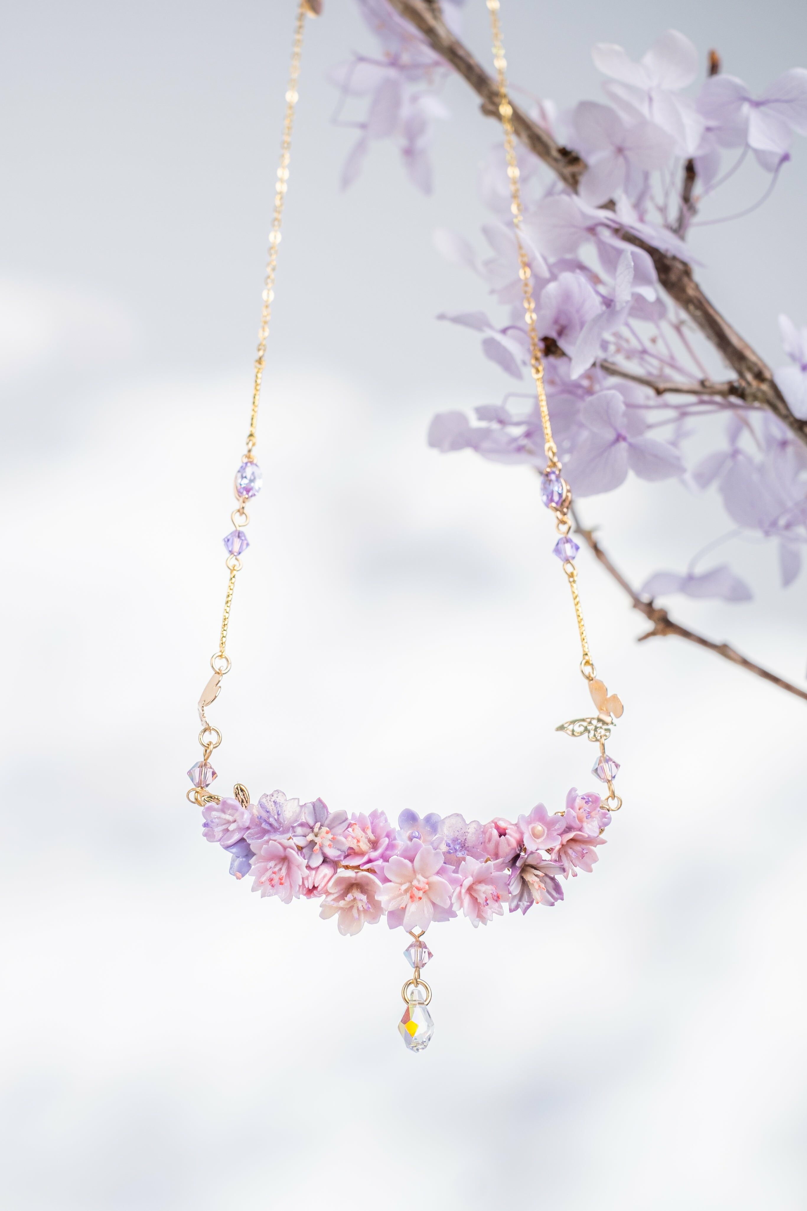 Staying in Love Sakura Bouquet Necklace