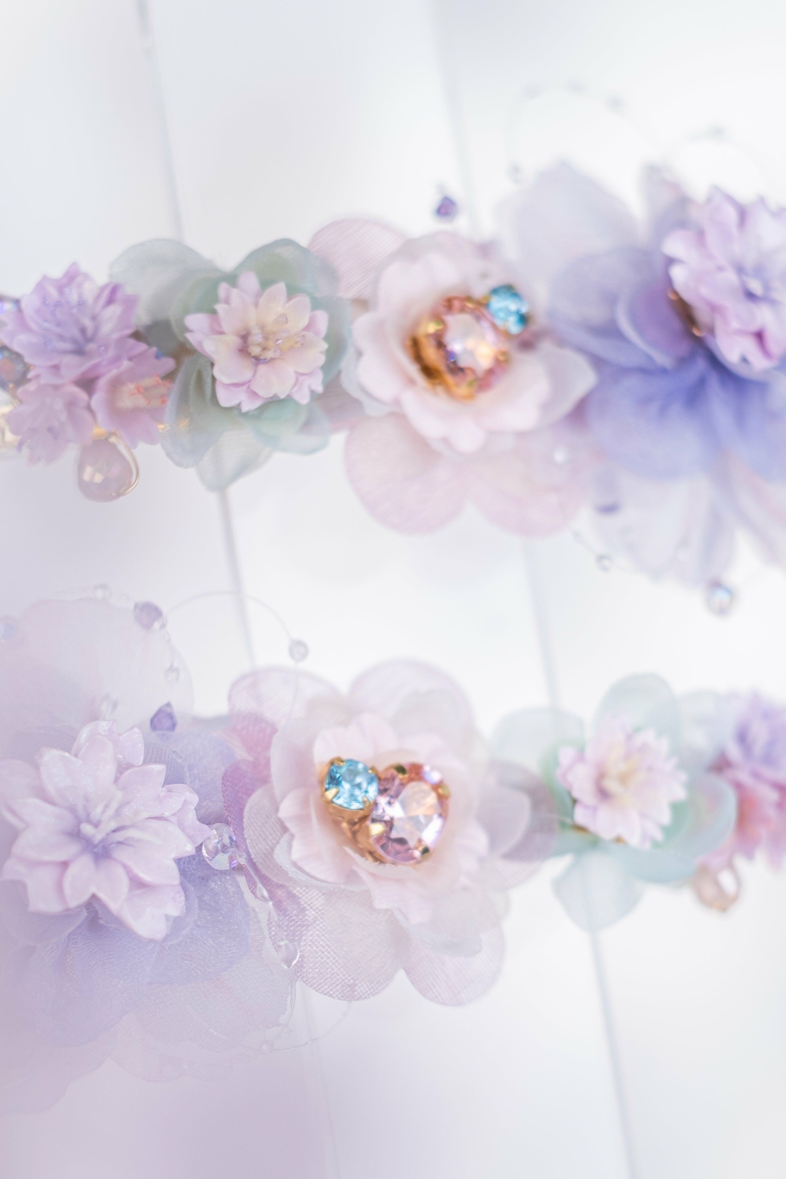 Rite of Spring Bejewelled Chiffon Sakura Duckbill Clip