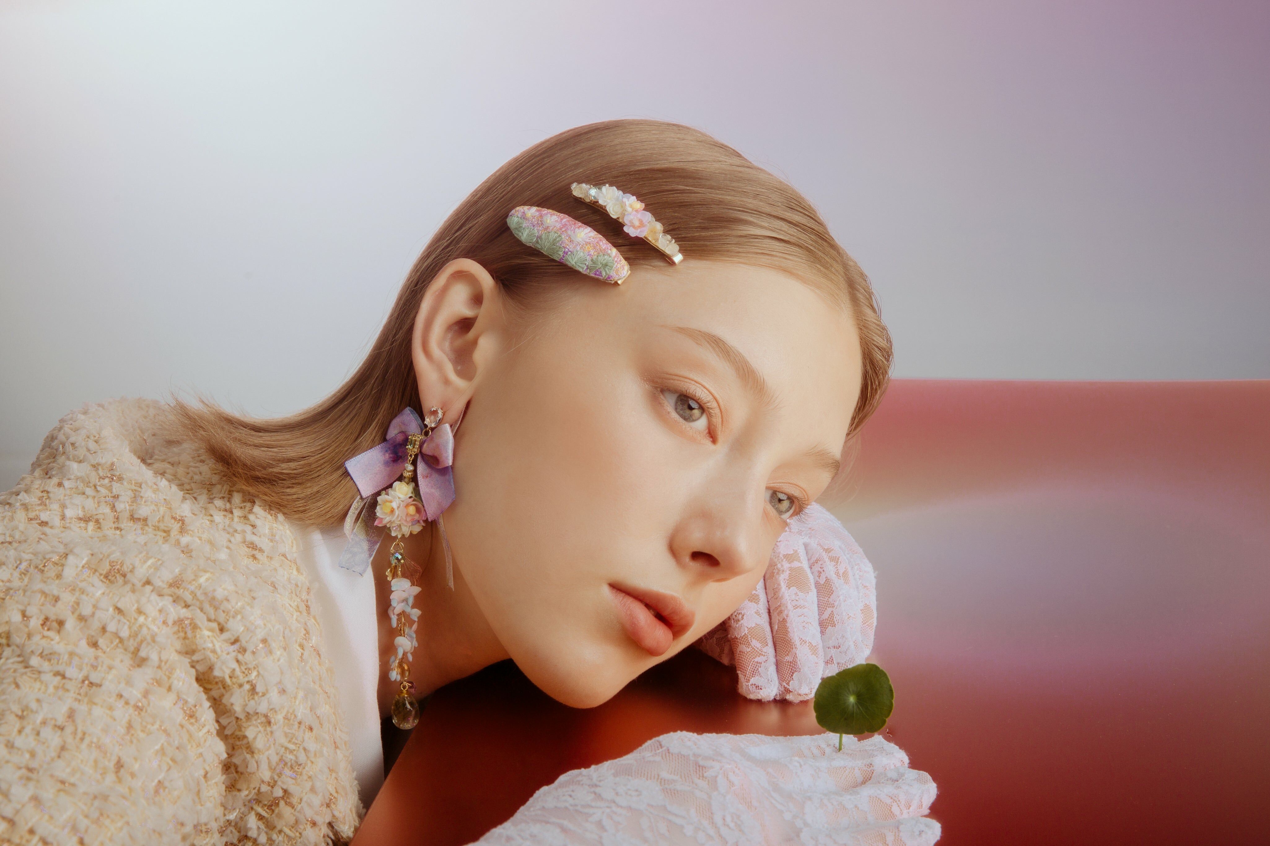 Basking in the Afterglow Embroidered Hair Clip Set