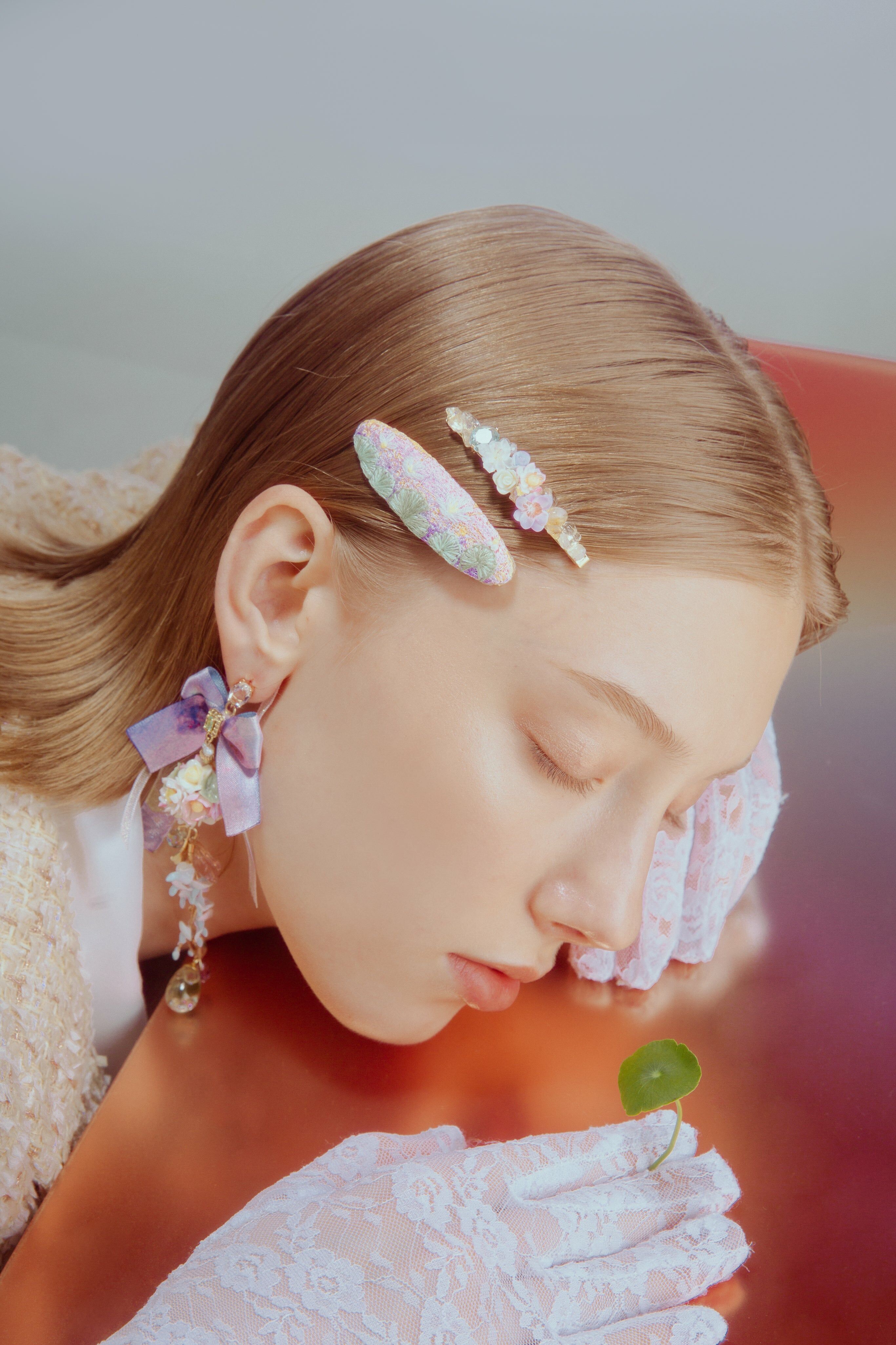 Basking in the Afterglow Embroidered Hair Clip Set