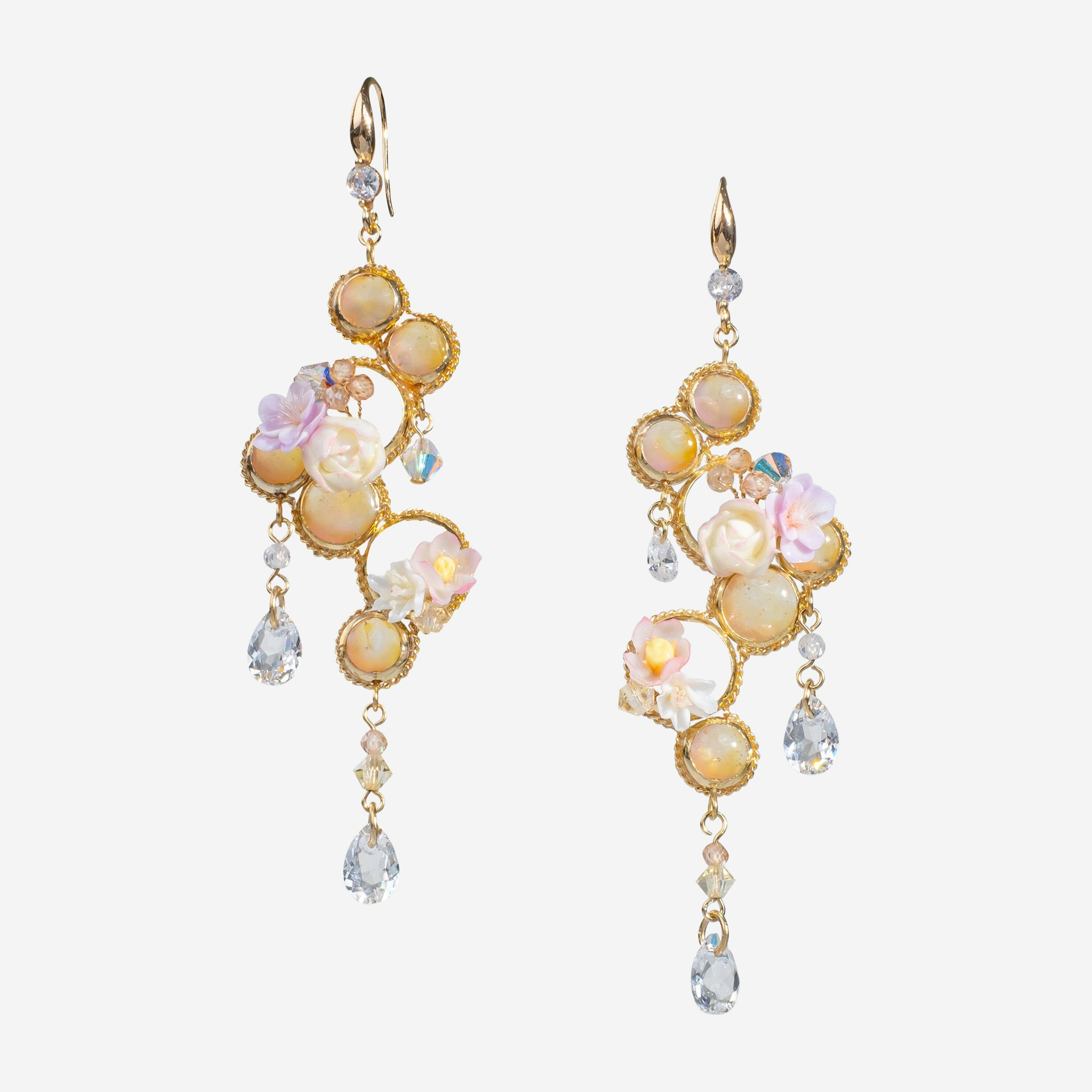 Bubbling Wonders Floral Hollow Hoops Earrings
