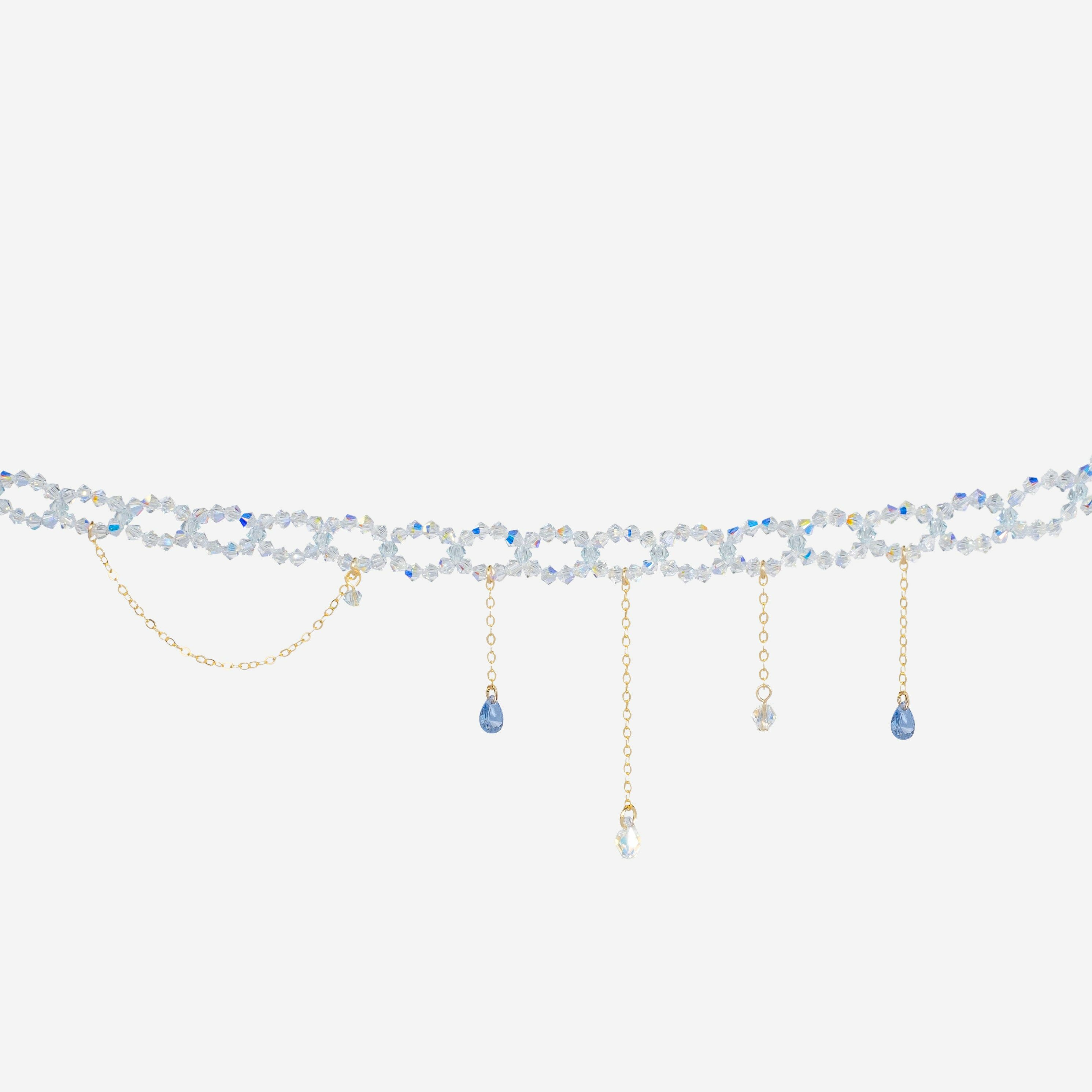 Azure Radiance Beaded Lattice Choker