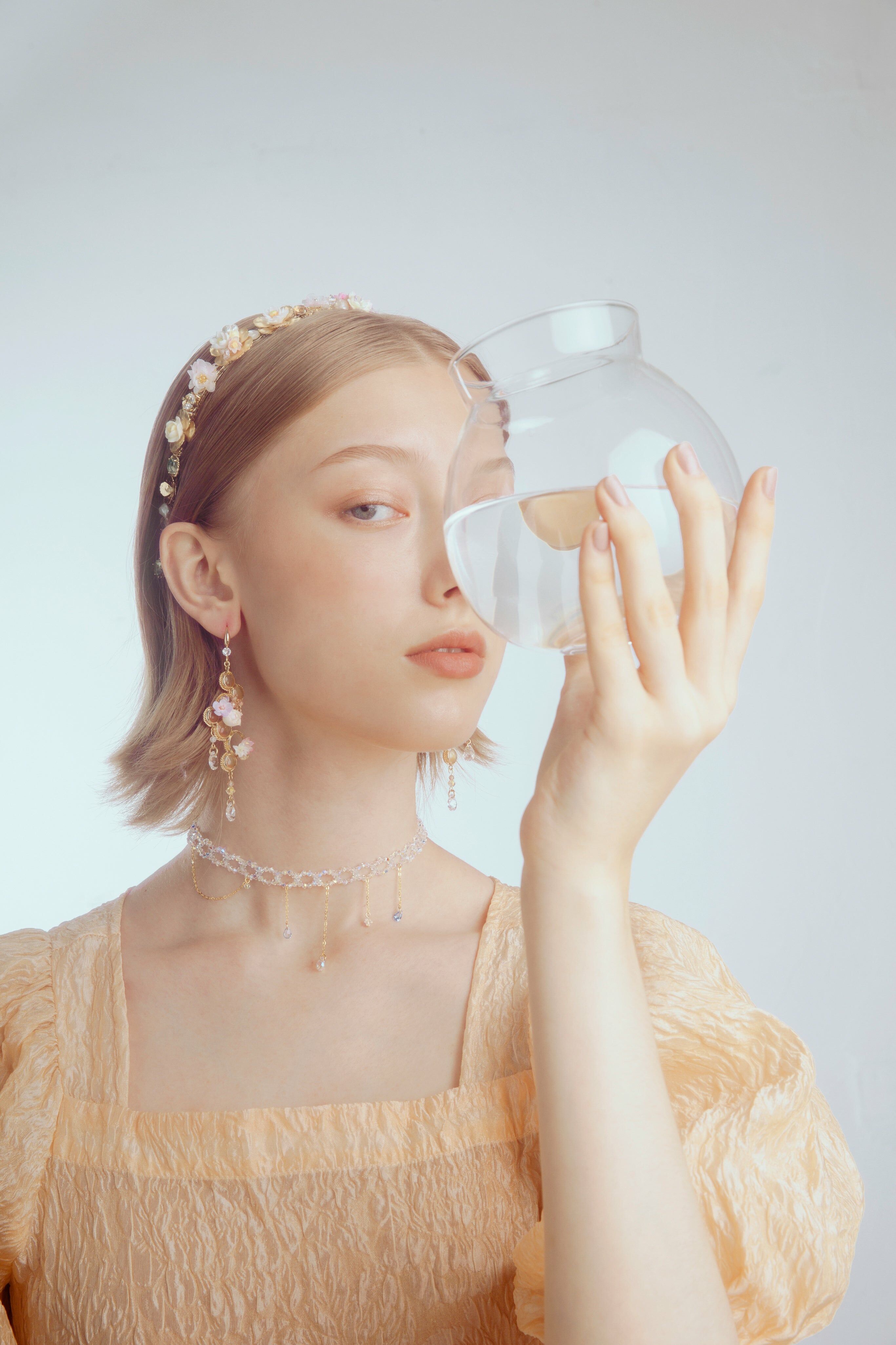 Azure Radiance Beaded Lattice Choker
