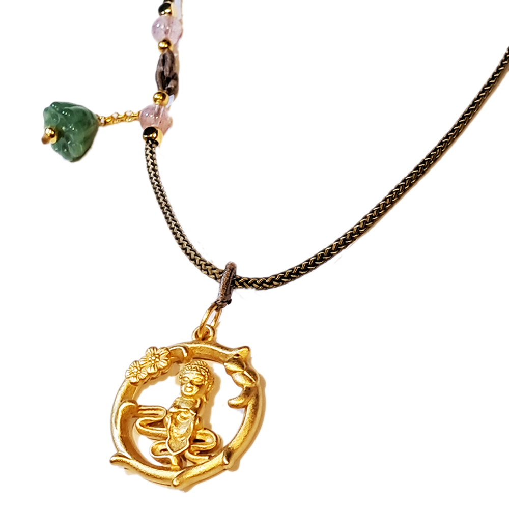 金觀音坐連 沙金 墜飾【十方】151147