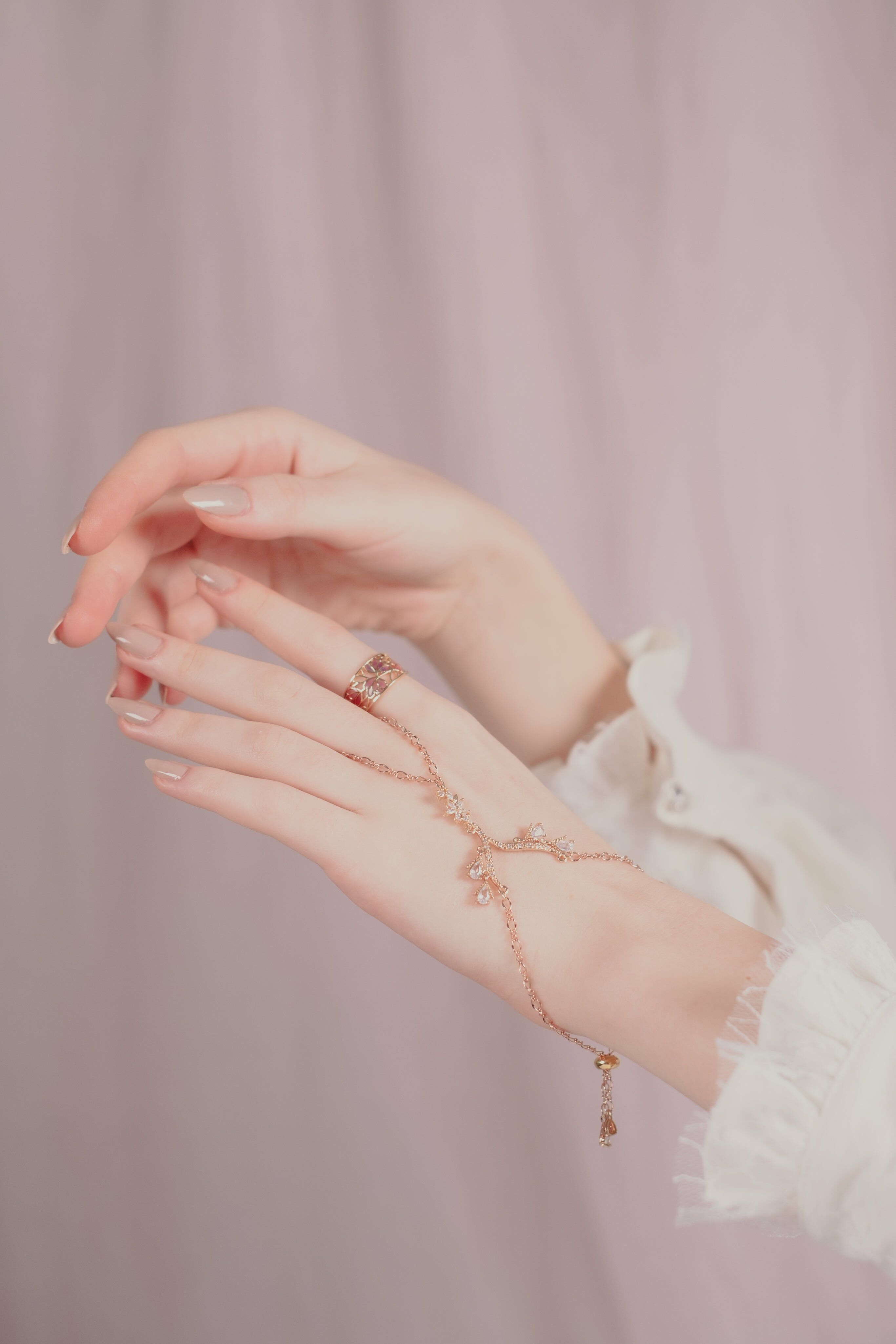 Midnight Fairies Rose-gold Gemstone Slave Bracelet