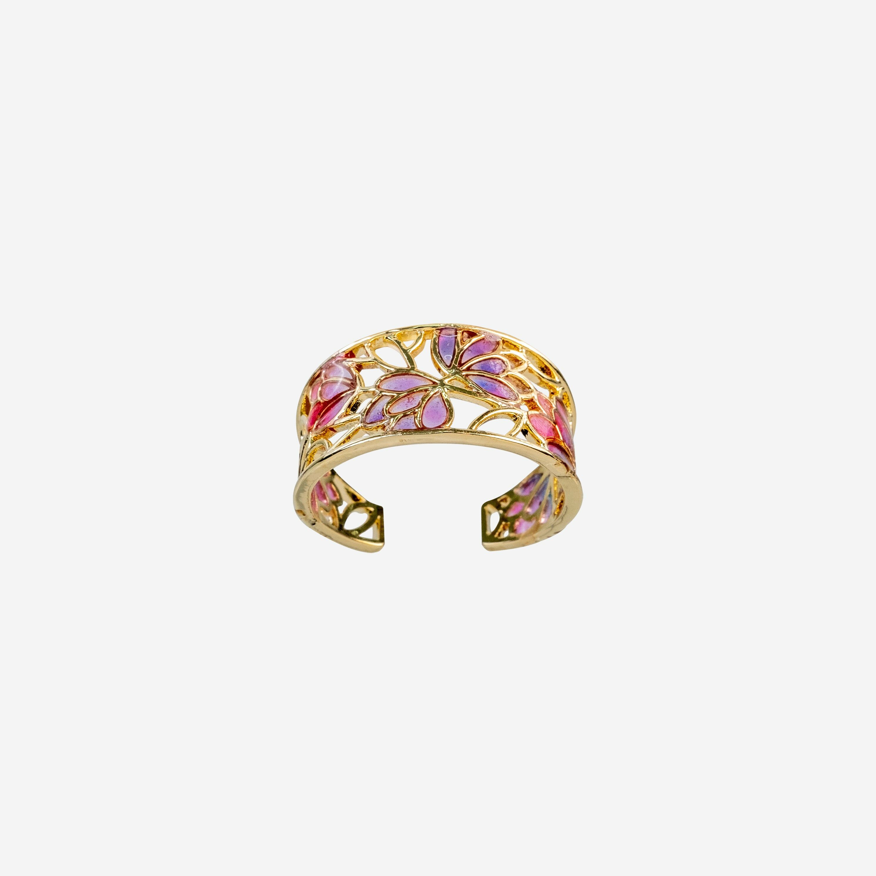 Heirloom Rosa Ring with Hand-painted Resin