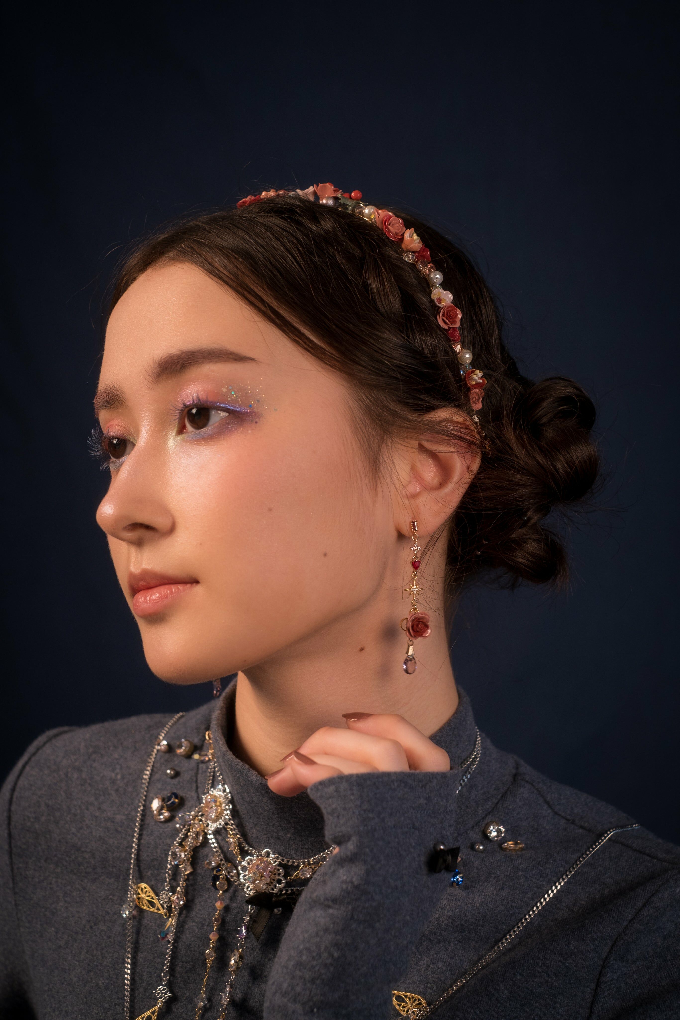 Less is More Glint Diamond Rose Earrings