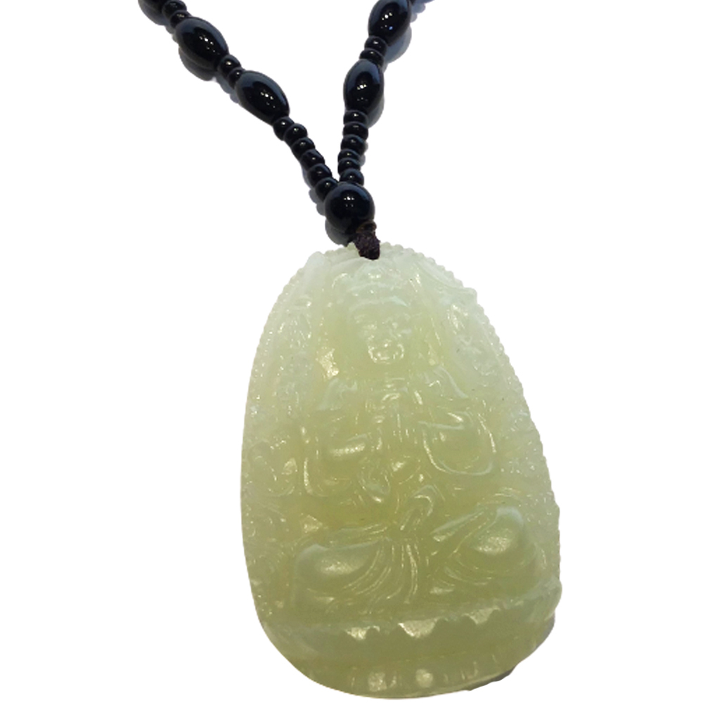 千手觀音菩薩{青玉}&黑玉髓項鍊【十方】150406