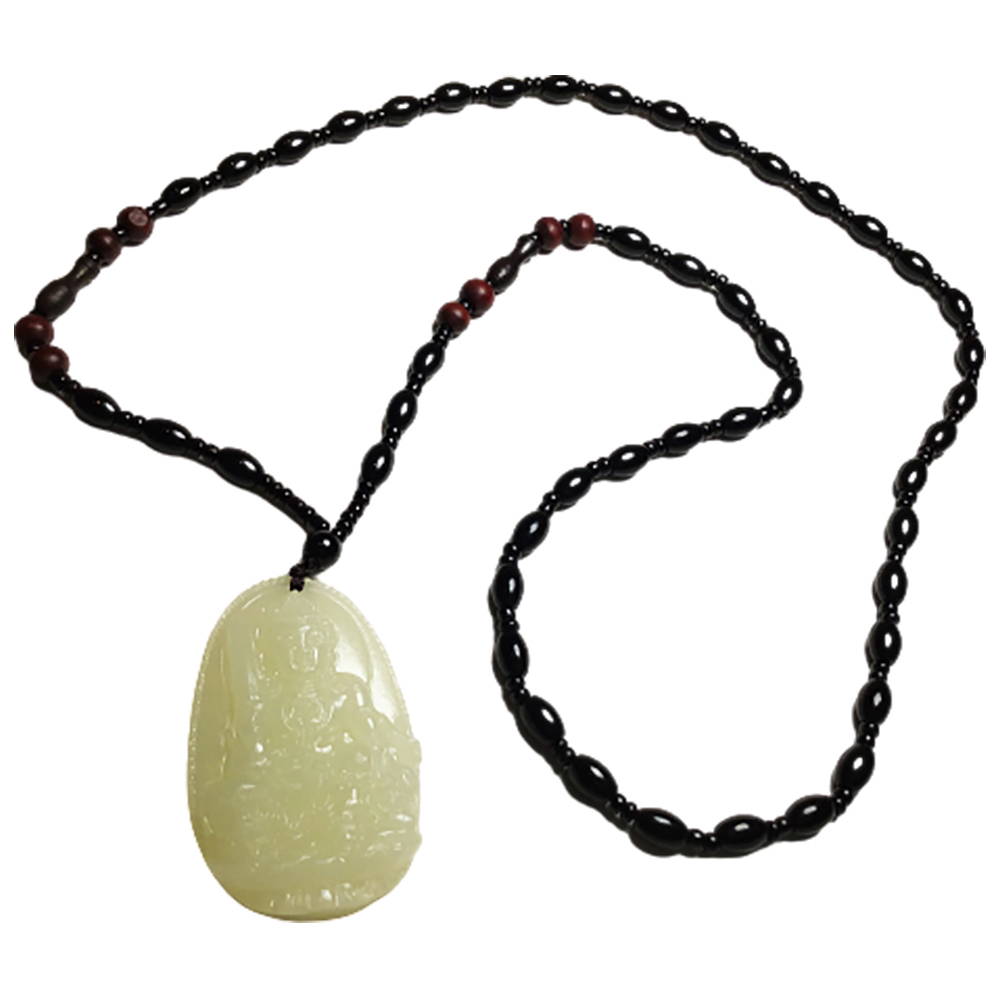 文殊菩薩青玉+黑玉髓項鍊【十方】150275