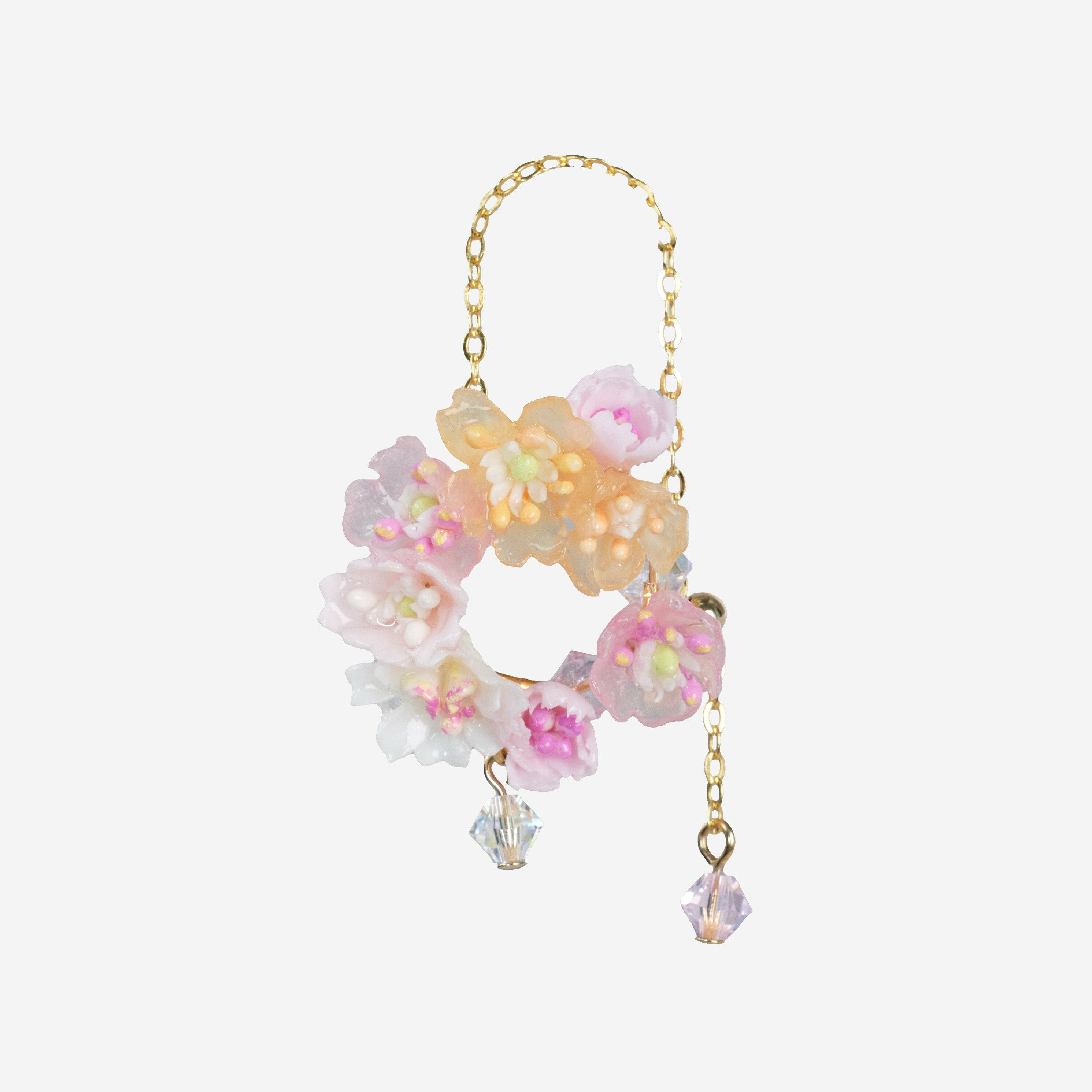 In the Pink Sakura Wreath Adjustable Chain Ring
