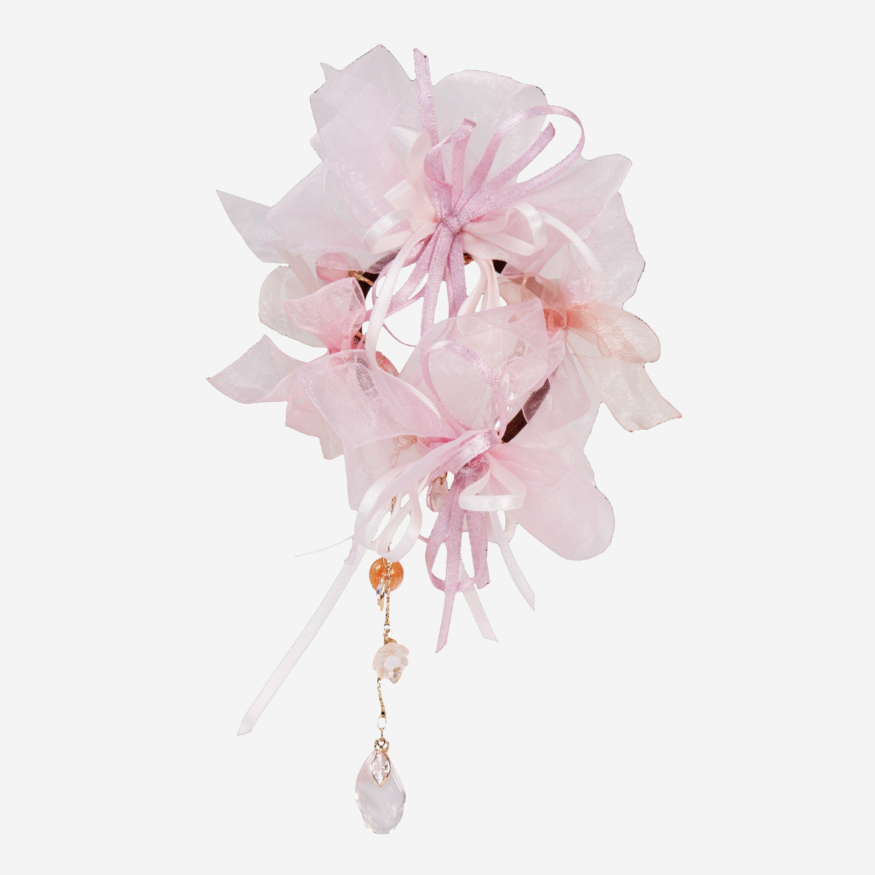 Sakura in the Spring Mist Chiffon Ribbons Scrunchie