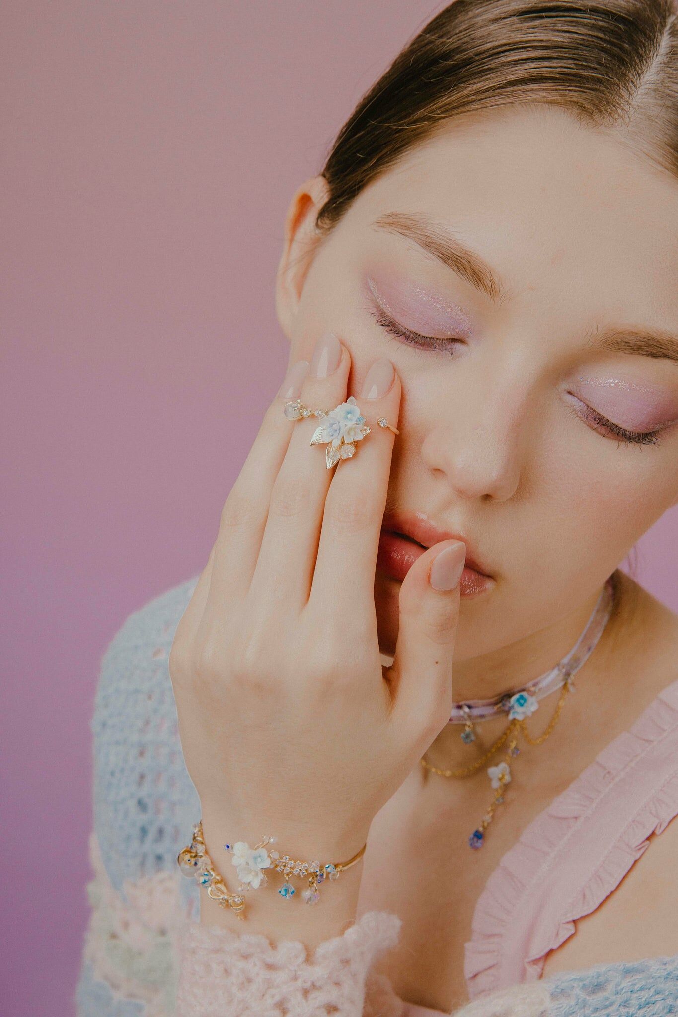 State of Solitude Hydrangea Rose-gold Pleated Ring