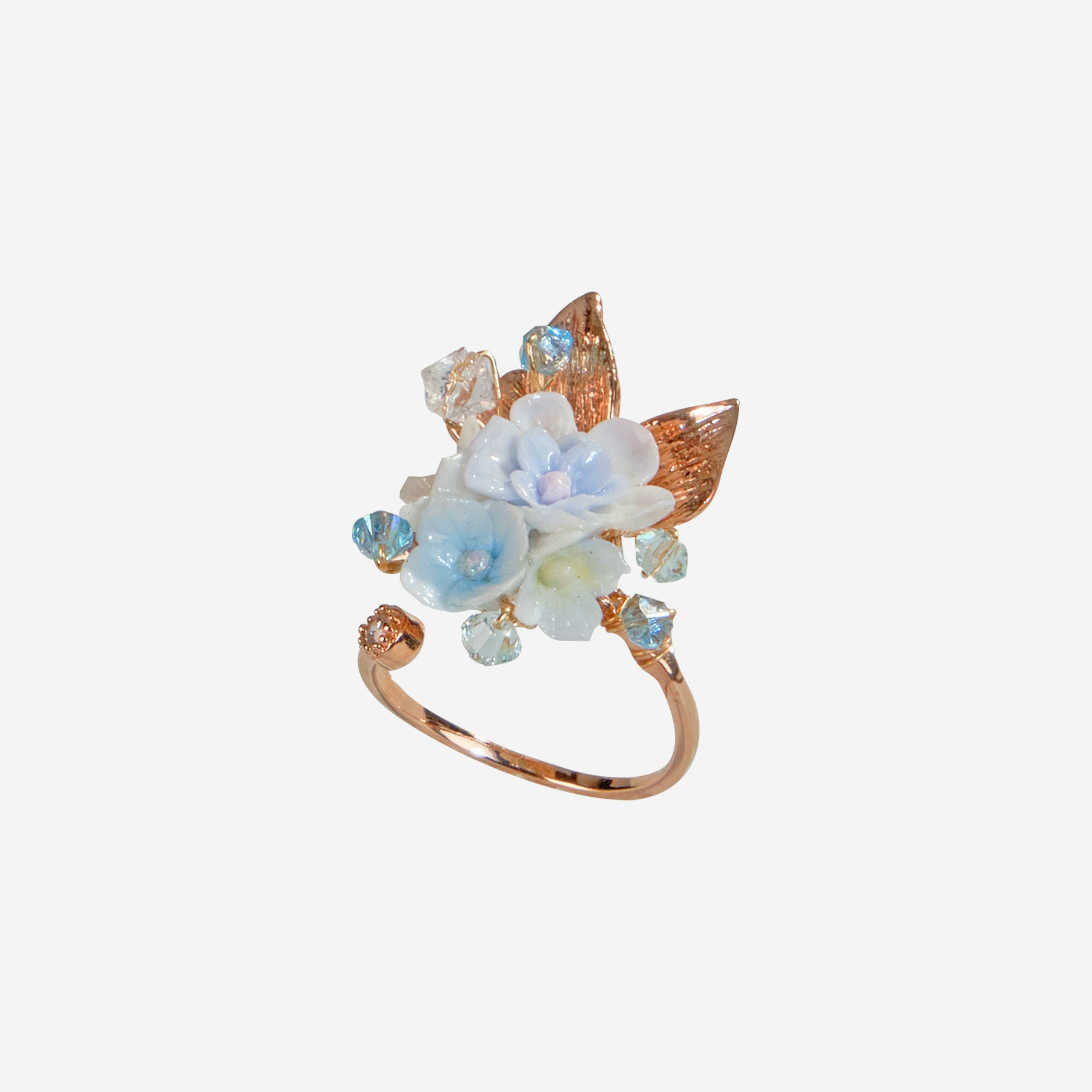State of Solitude Hydrangea Rose-gold Pleated Ring