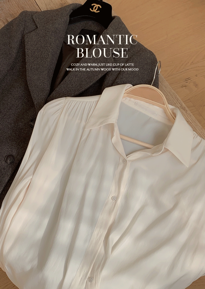 Scarlett絲質親膚鈕釦親膚襯衫(2colors)