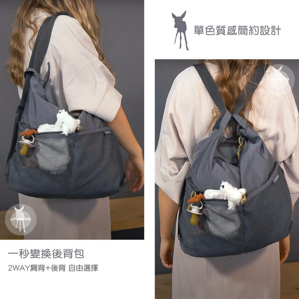 德國媽媽包No.1品牌,LASSIG讓媽媽包不只是媽媽包,兼具時尚與功能性,大容量多隔層,超輕量推薦款!肩背後背2WAY一秒變換