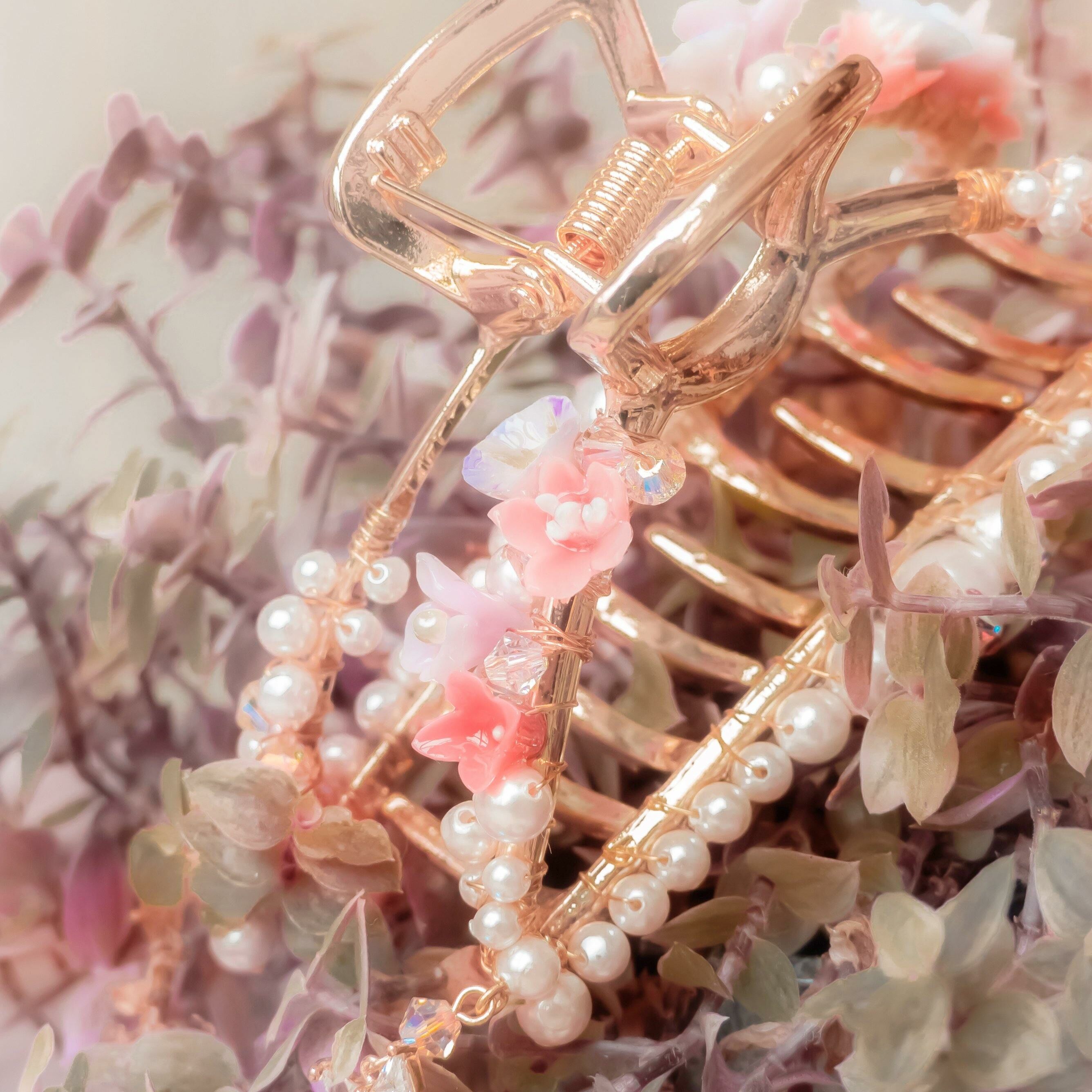 #4 ZODIAC Taurus Morning Glory Gold Pleated Hair Clip (Size S/L)