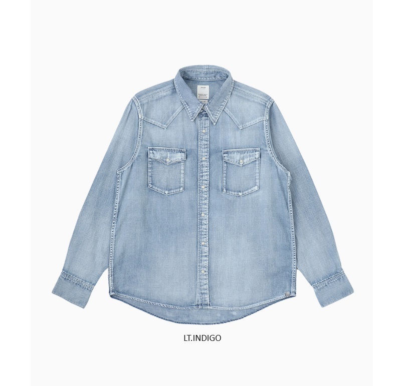 LAST PCS: VISVIM SOCIAL SCULPTURE SHIRT DMGD - LT.INDIGO SIZE 2 PRE ORDER ITEM (預訂中)