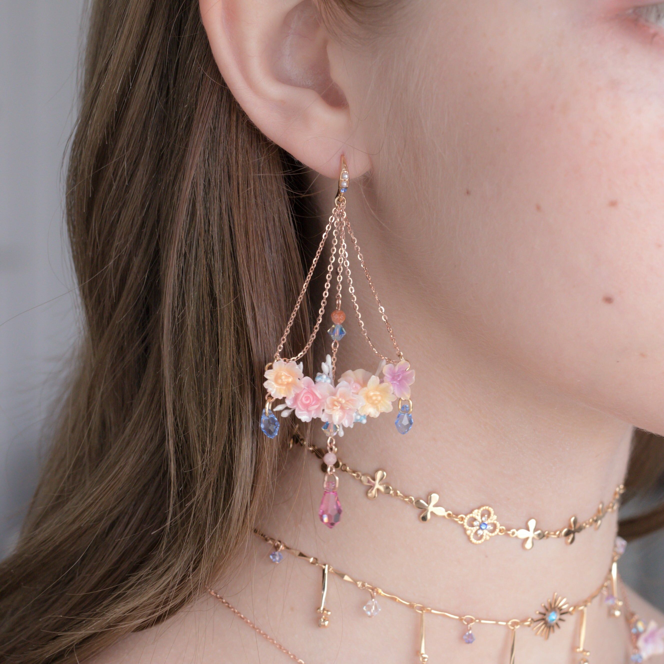 The Censors Rose-Gold plated 925 Sliver Swing Earrings