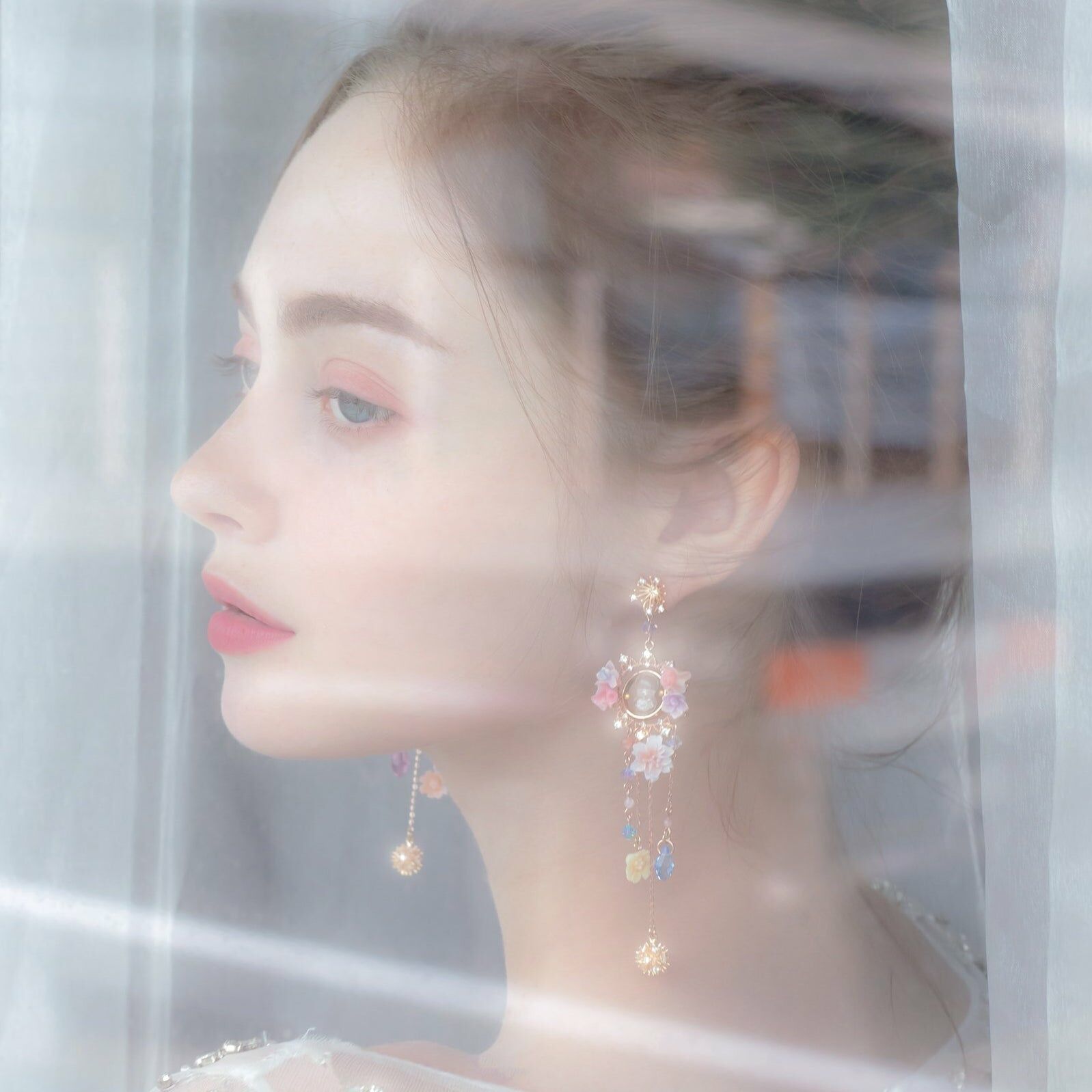 Rose-gold plated 925 Silver Kinetic Sand Clock Earrings