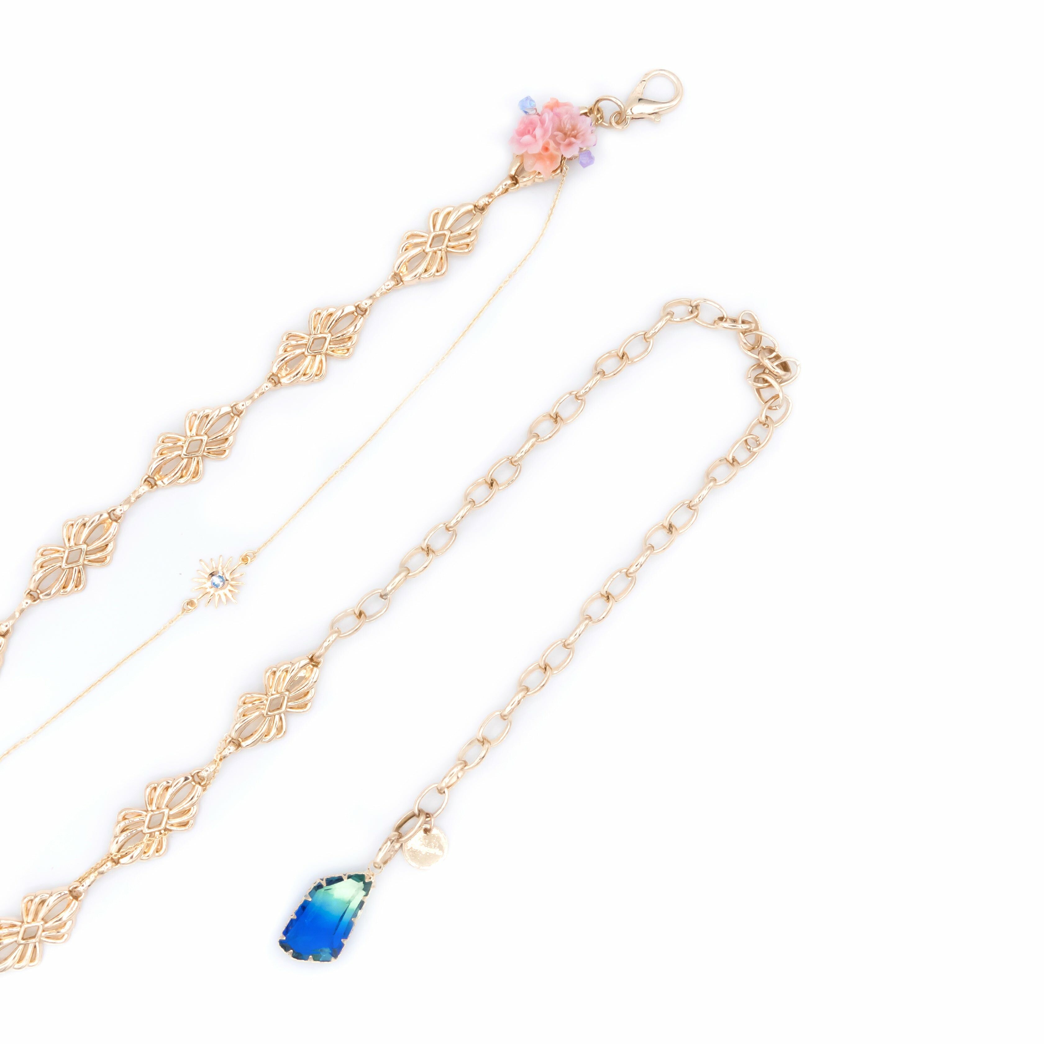 Solictude Eustoma & Coral Gold-plated Floral Waist chain