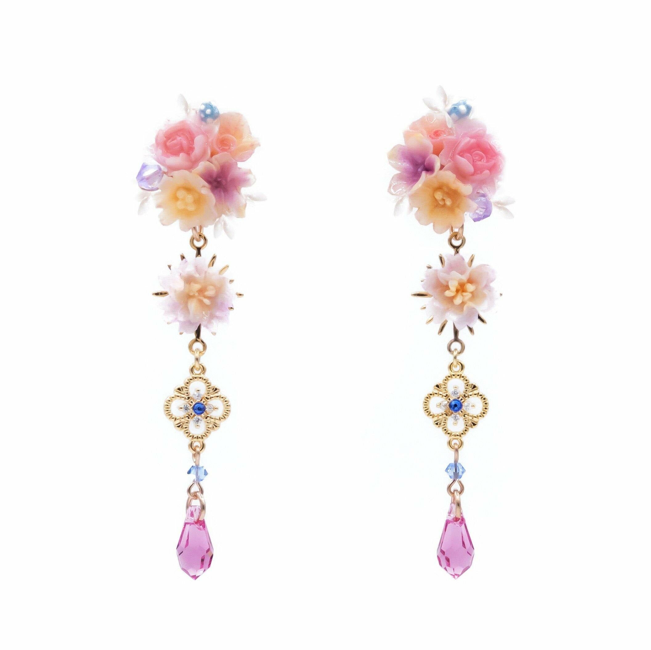 Camellia’s Prophecy Rose-gold plated 925 Silver 2-way Earrings