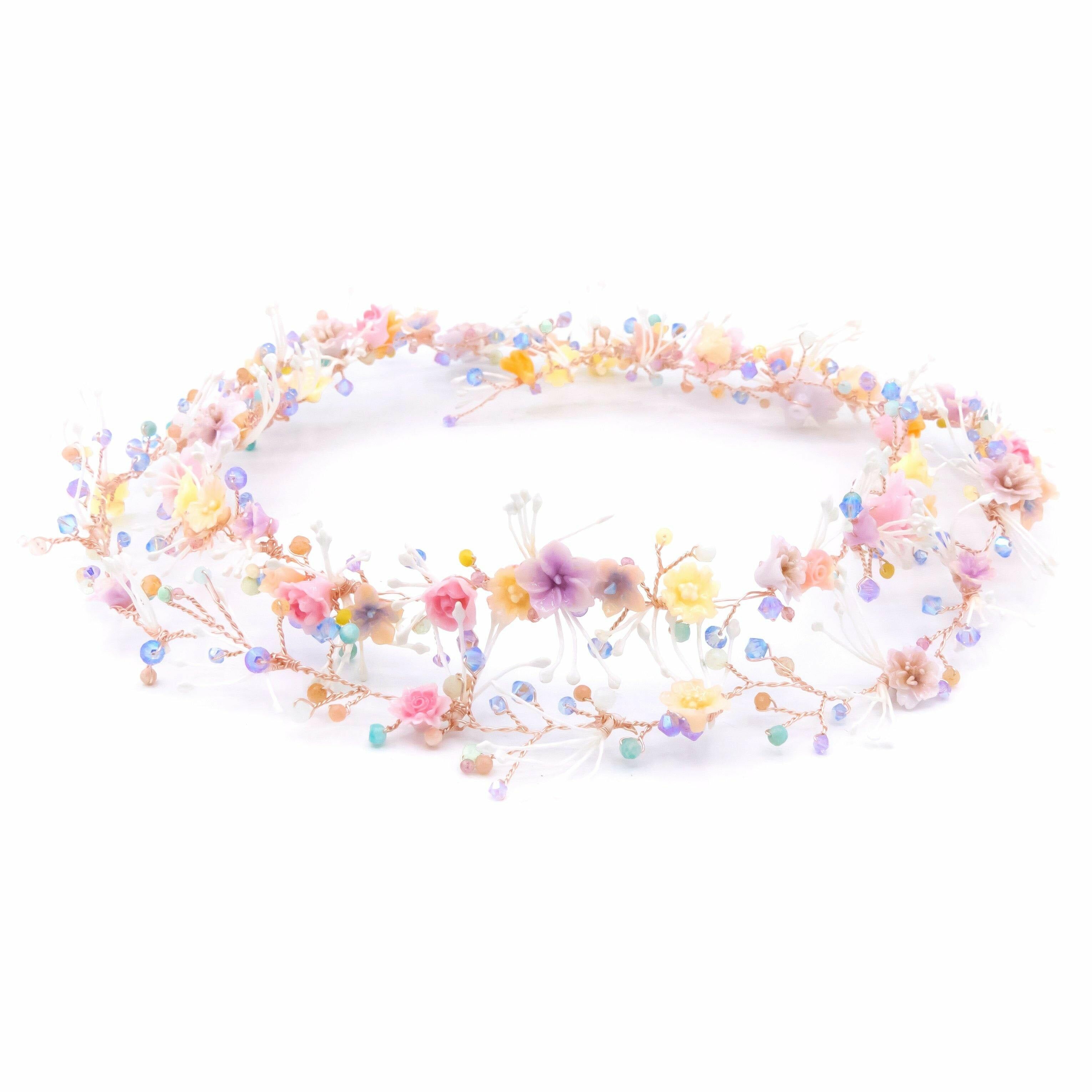 Coastline Camellia & Coral Bridal Hair Vine