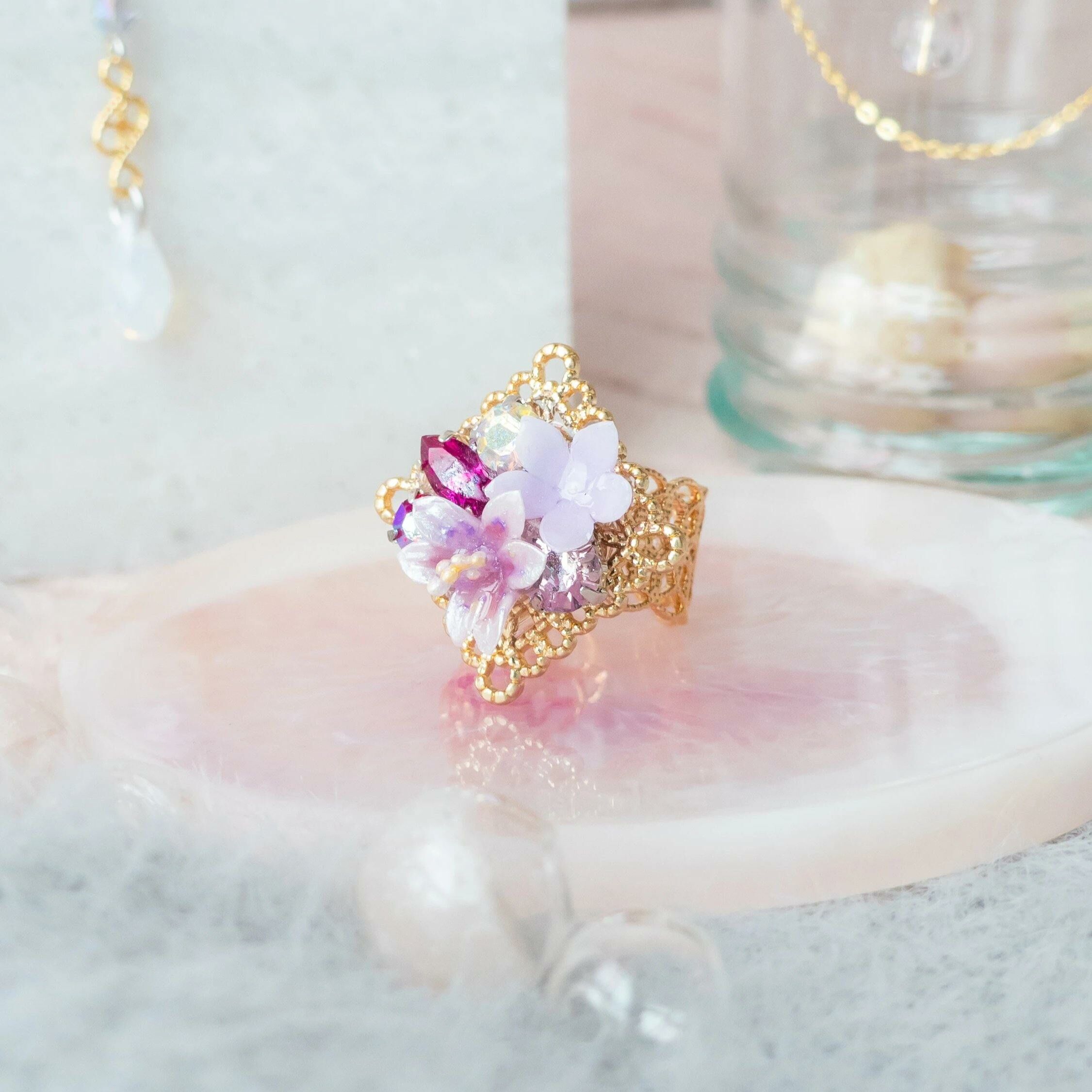 #12 ZODIAC Capricorn Lily Pandora 14K Gold-plated Ring