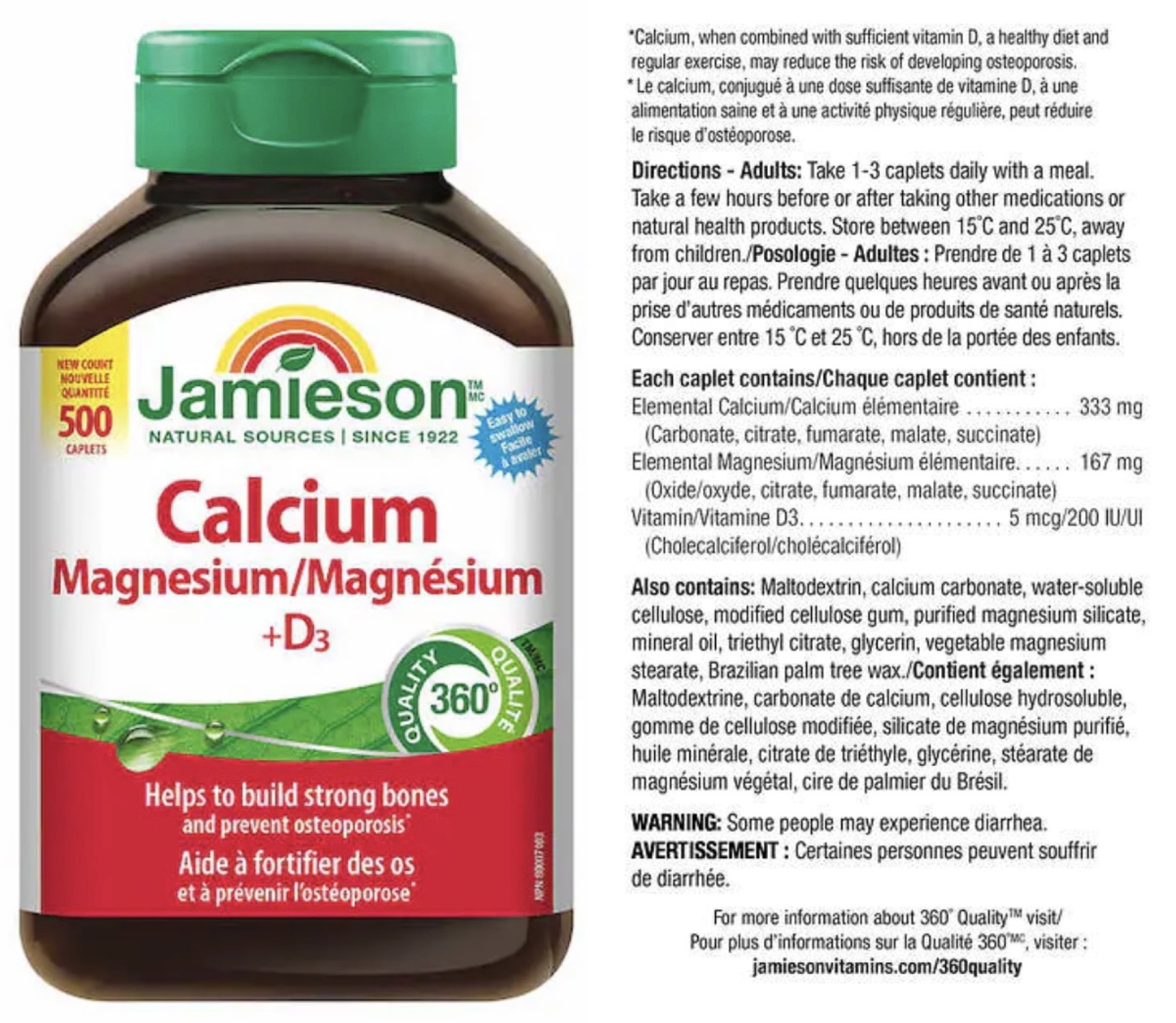 Jamieson 鈣鎂片+D3 500粒 CC14