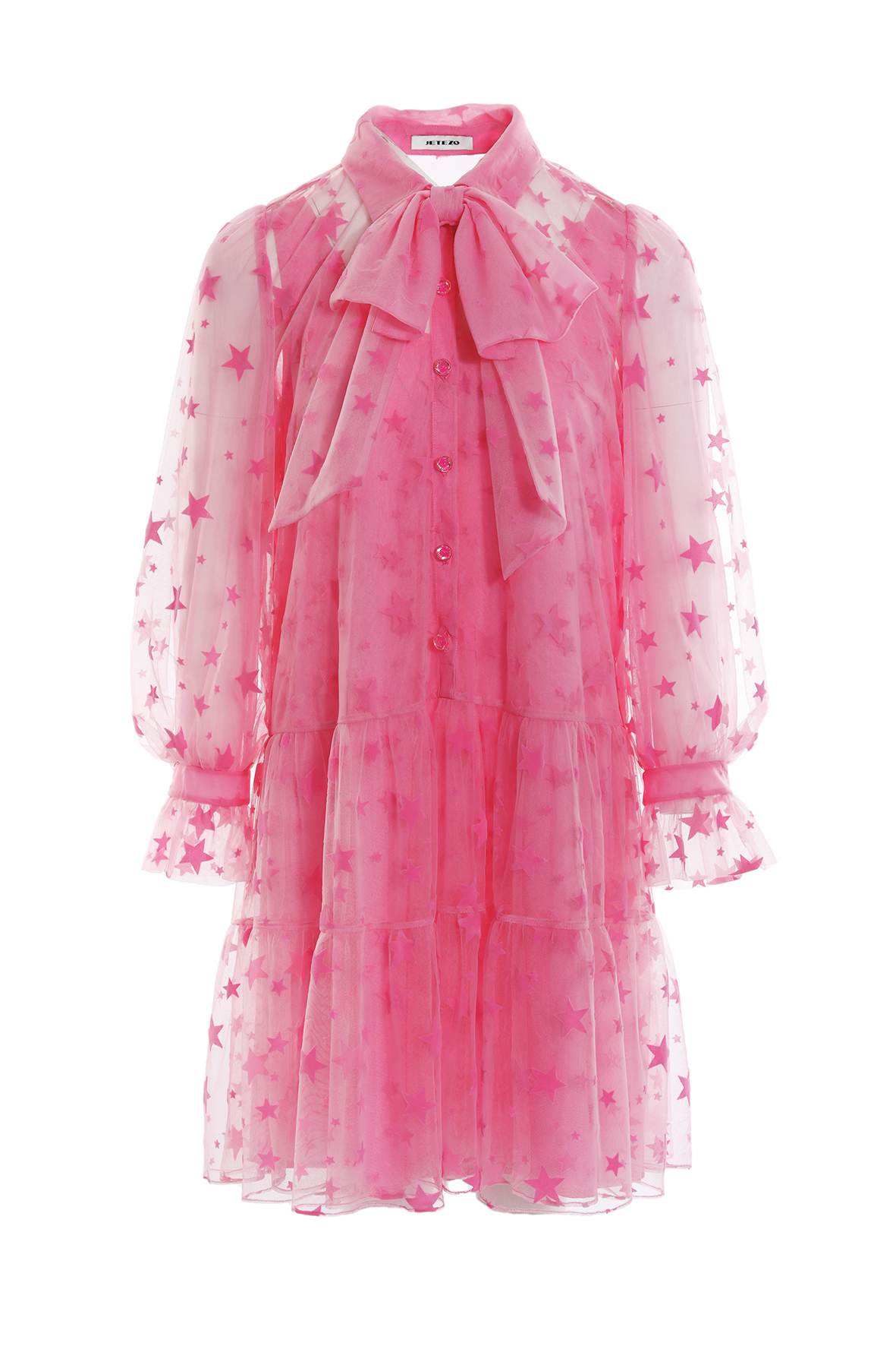 BC15006E1 星星植絨紗蝴蝶結短A洋 (附蝴蝶結+內搭)