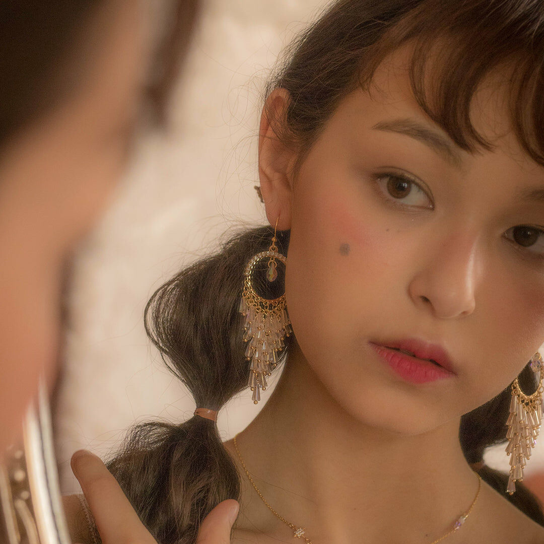 Sunshower Crystal Petals Gold-plated 925 Silver Earrings