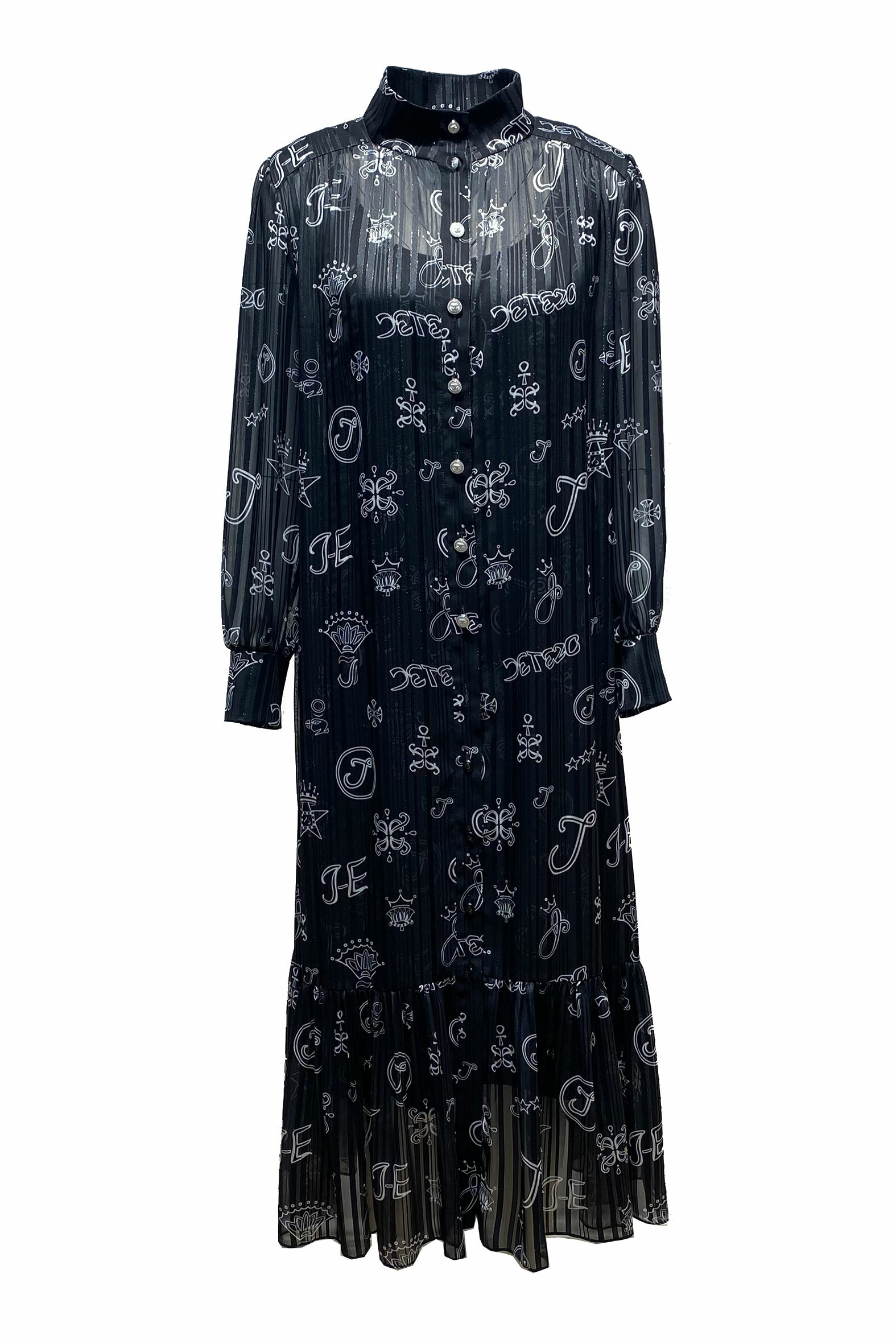 BC15016E1 洞穴白色壁畫透膚修身洋裝 (附內搭/本布腰帶)