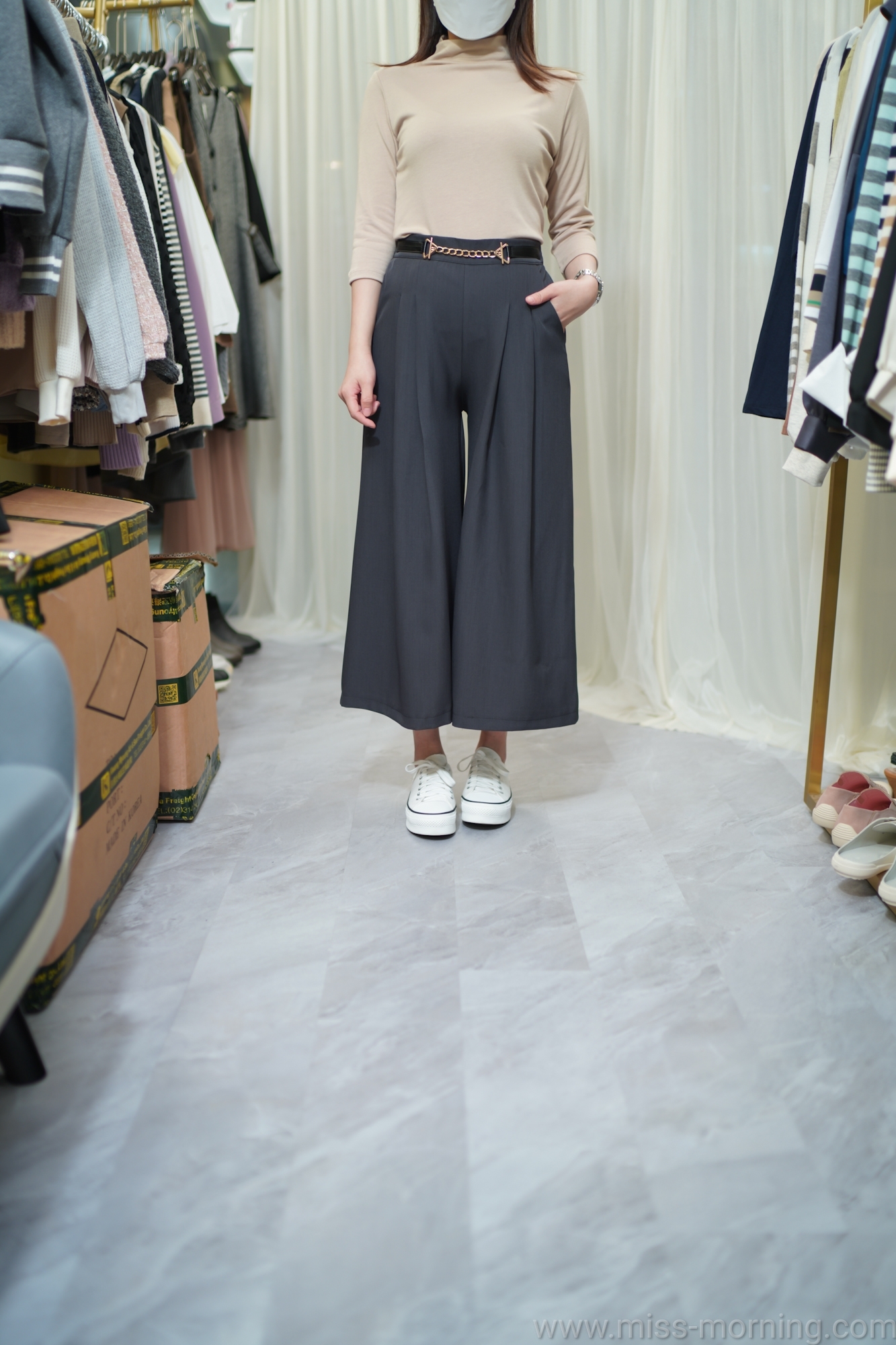 七分袖打底衫(13483)&免燙西裝裙褲(33645)