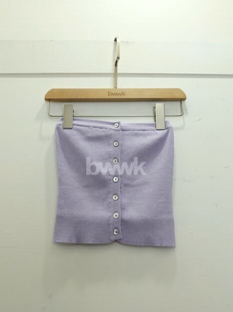 粉紫 排釦平口針織上衣