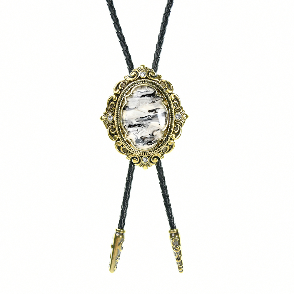 藝術裝飾系列 古銅款 真皮皮繩 保羅領帶/Bolo Tie/美式領帶 - 快速出貨