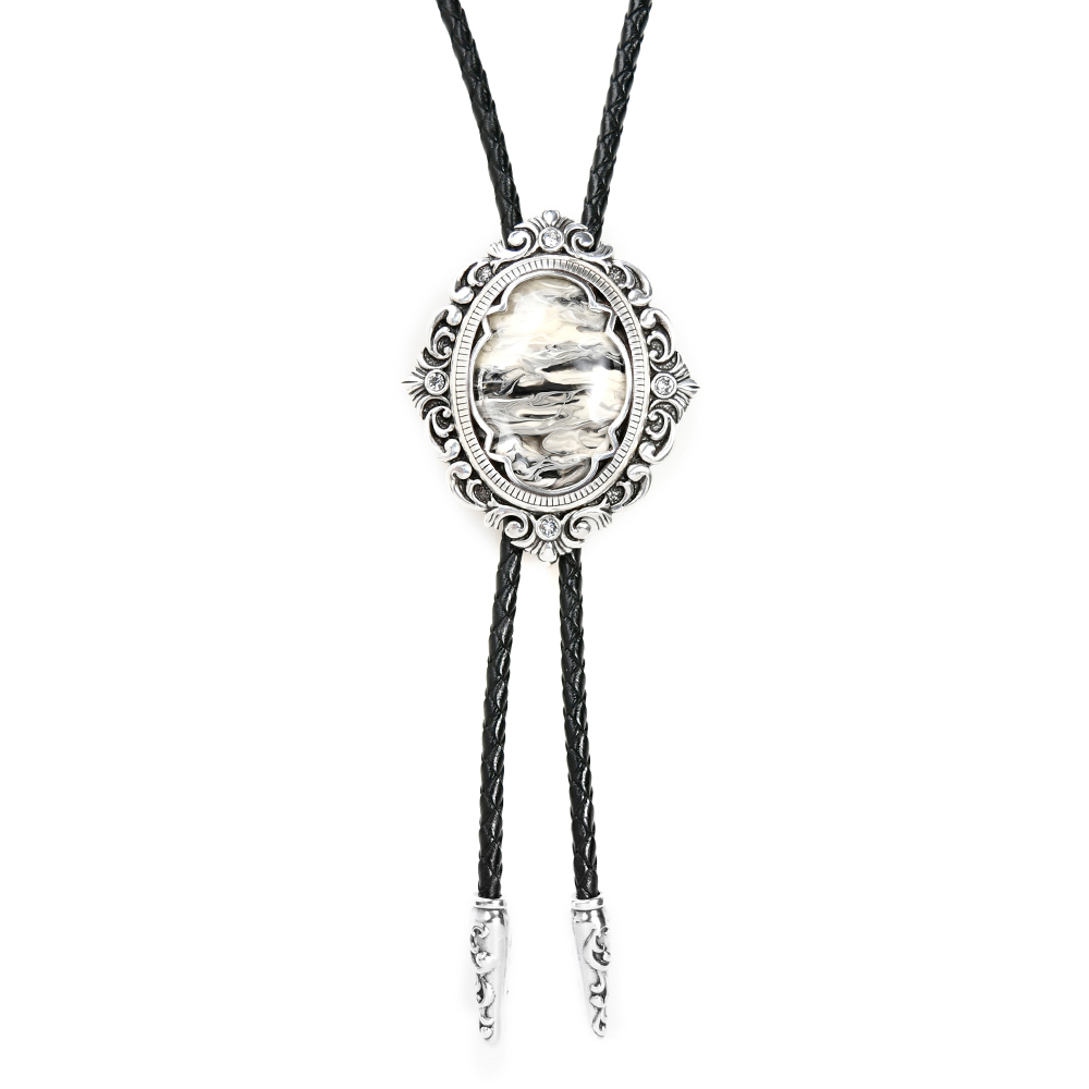 藝術裝飾系列 古銀款 真皮皮繩 保羅領帶/Bolo Tie/美式領帶 - 快速出貨