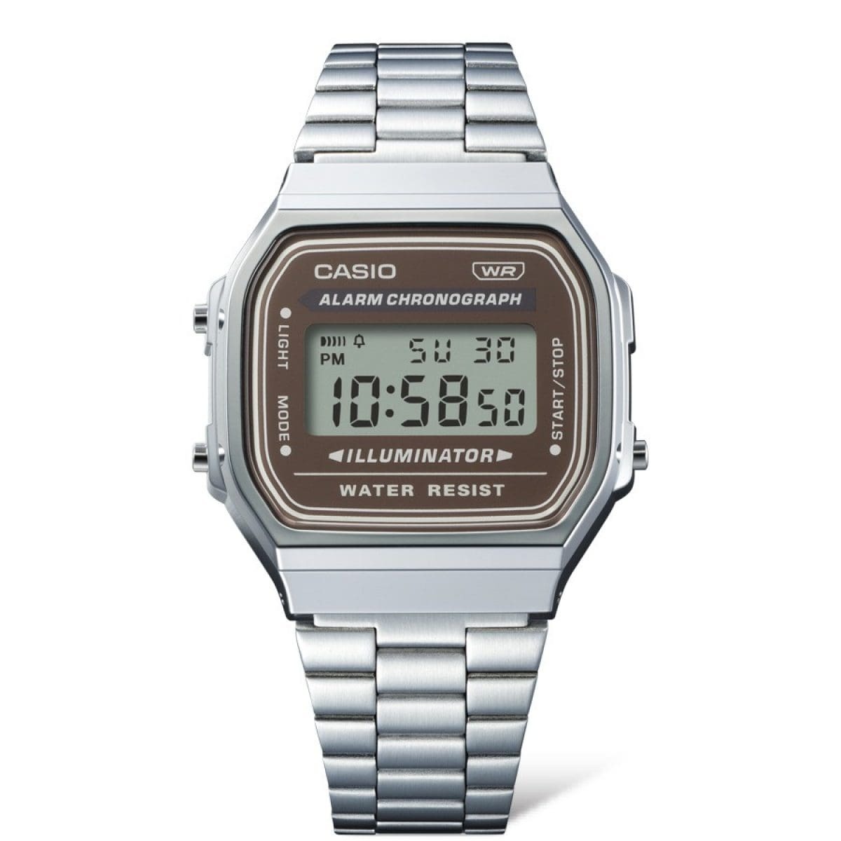 Casio A168WA-5A 啡色 方形復古跳字錶