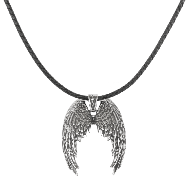 白鋼項鍊，男士項鍊 天使羽翼；展現自由與力量（3544銀色）