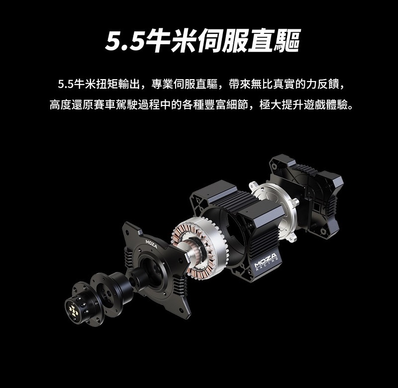 米特3C數位–MOZA 魔爪 R5賽車模擬器套裝(雙踏板)/RS20