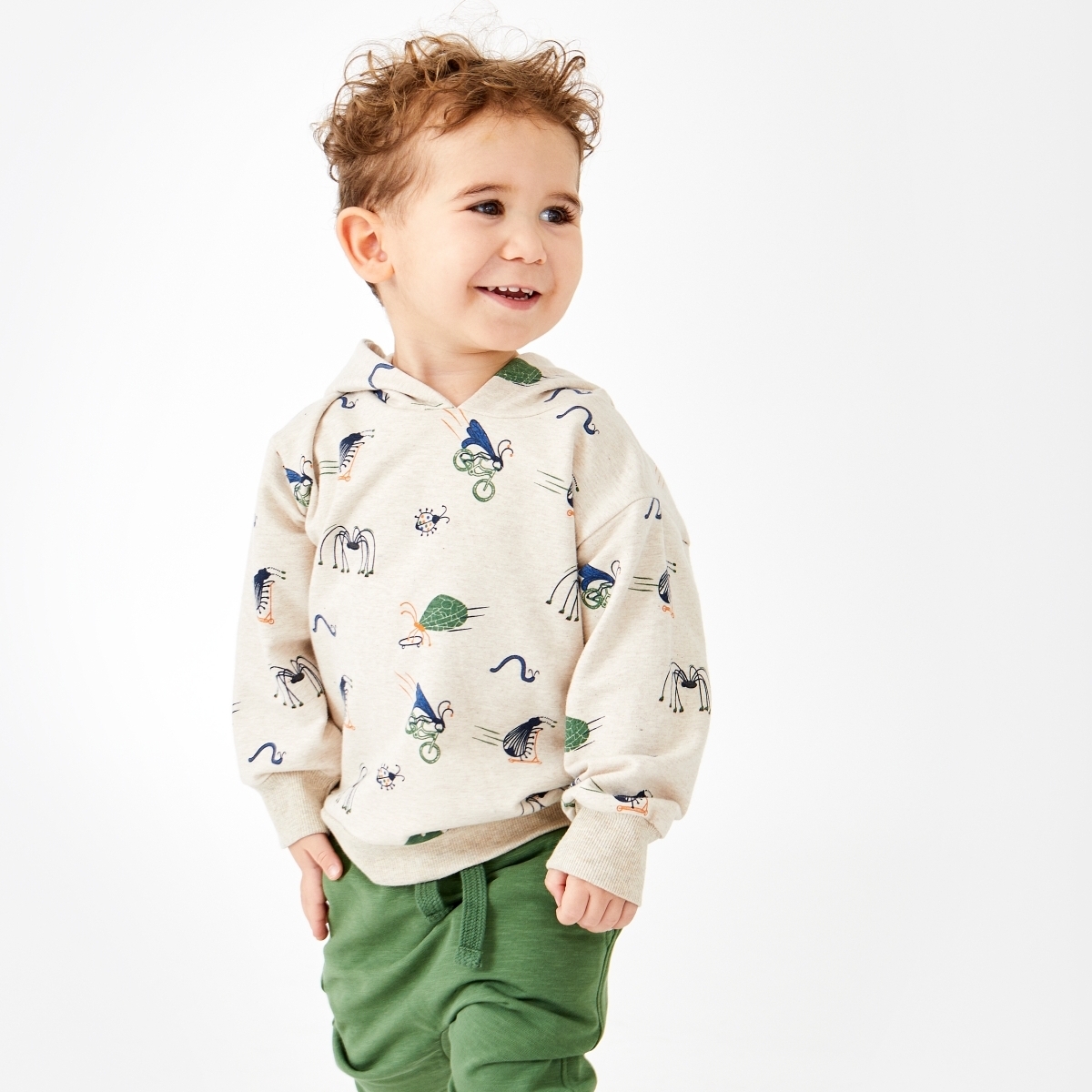 〖 Hust & Claire 〗昆蟲公園刷毛連帽上衣