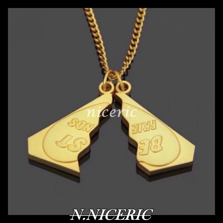 [hao nice］韓國項鍊PALACE friendship chain金色三角分裂吊墜長項鍊韓國製造 無K金含量